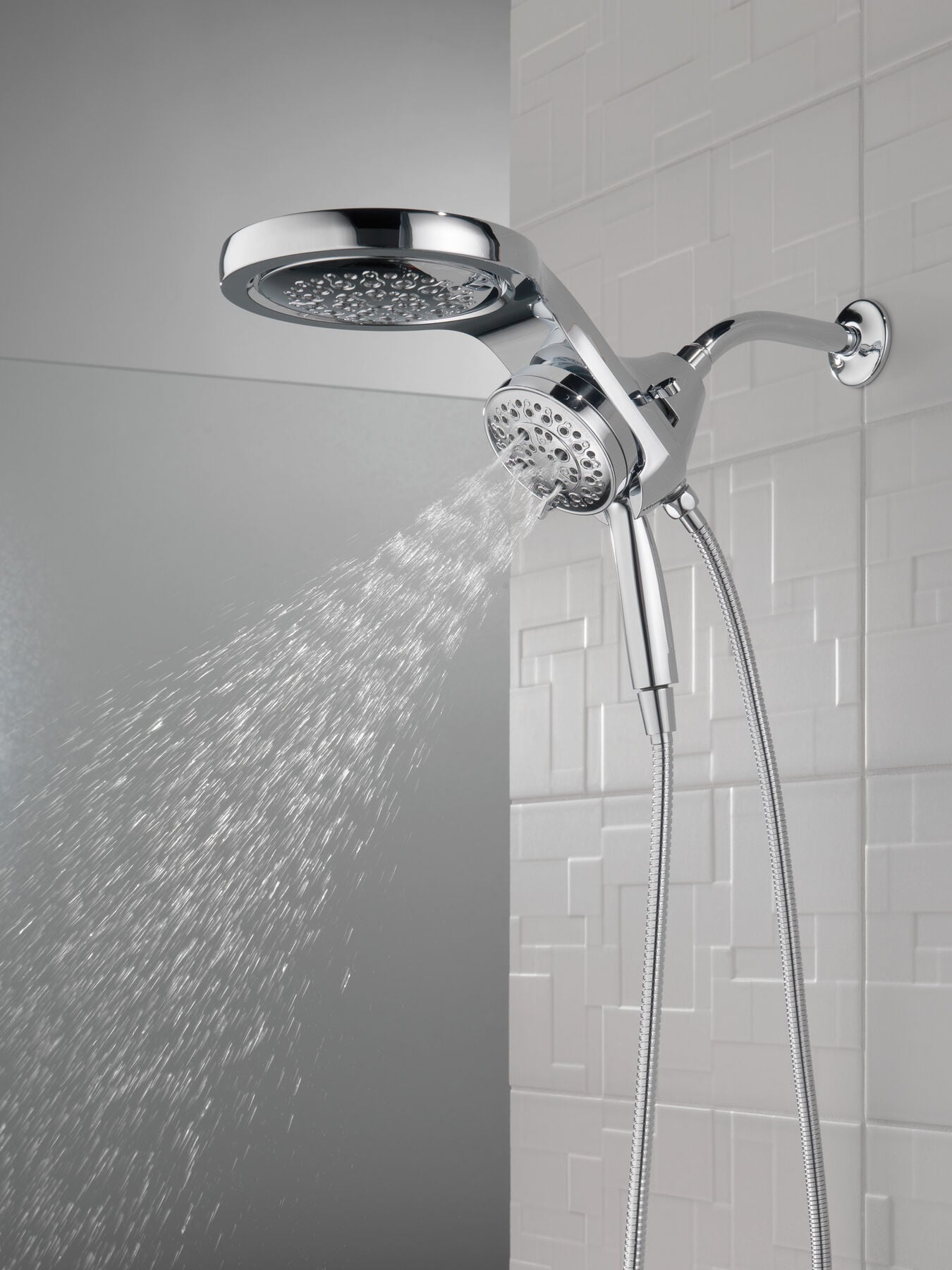 HydroRain&reg; H<sub>2</sub>Okinetic&reg; 5-Setting Two-in-One Shower Head