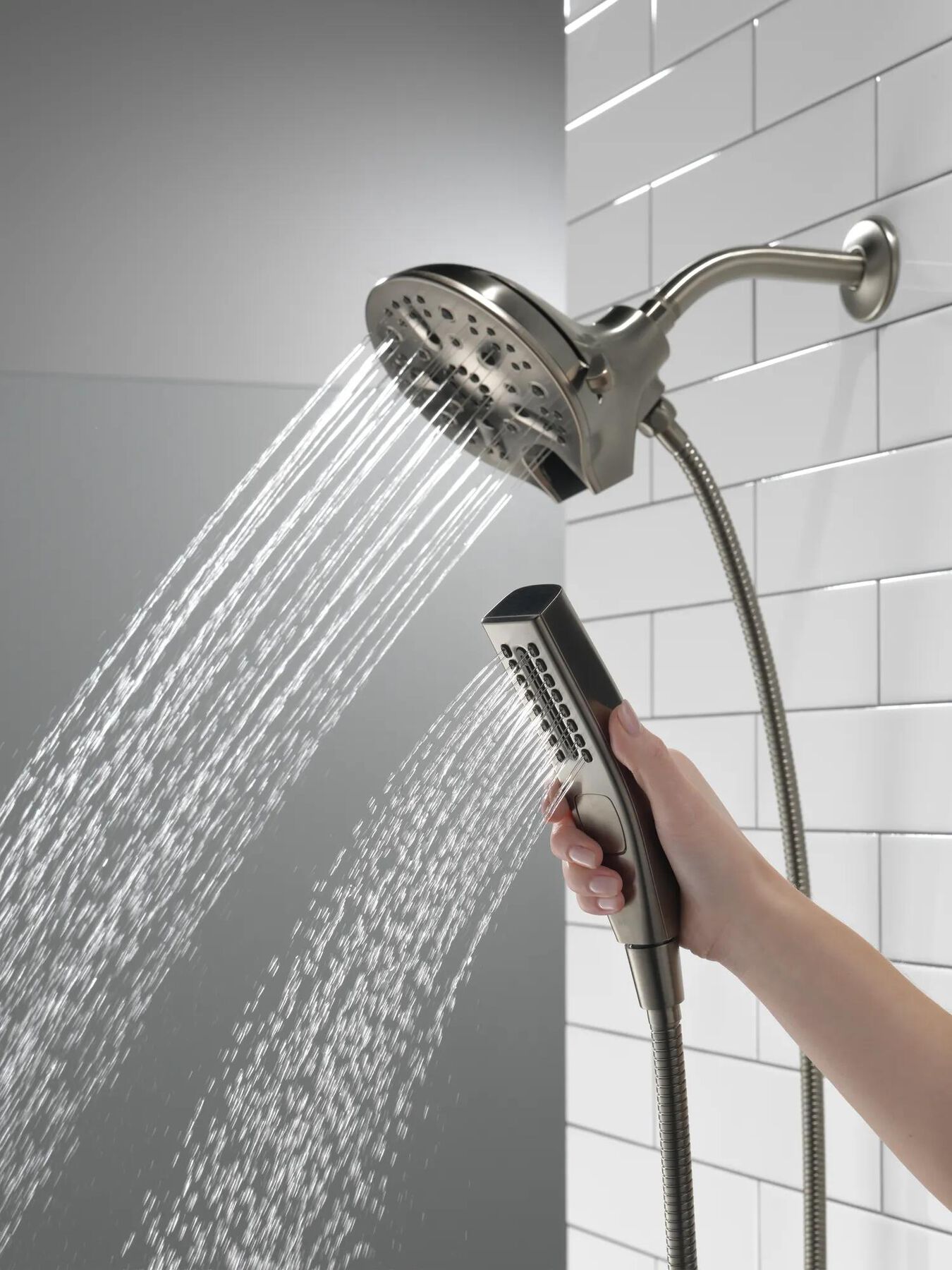 In2ition&reg; H<sub>2</sub>Okinetic&reg; 5-Setting Two-in-One Shower