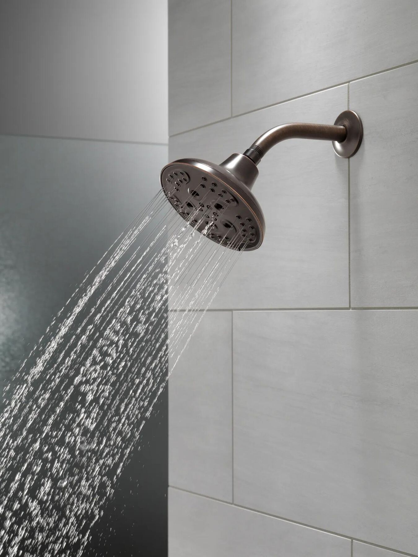 H<sub>2</sub>Okinetic&reg; 5-Setting Transitional Raincan Shower Head