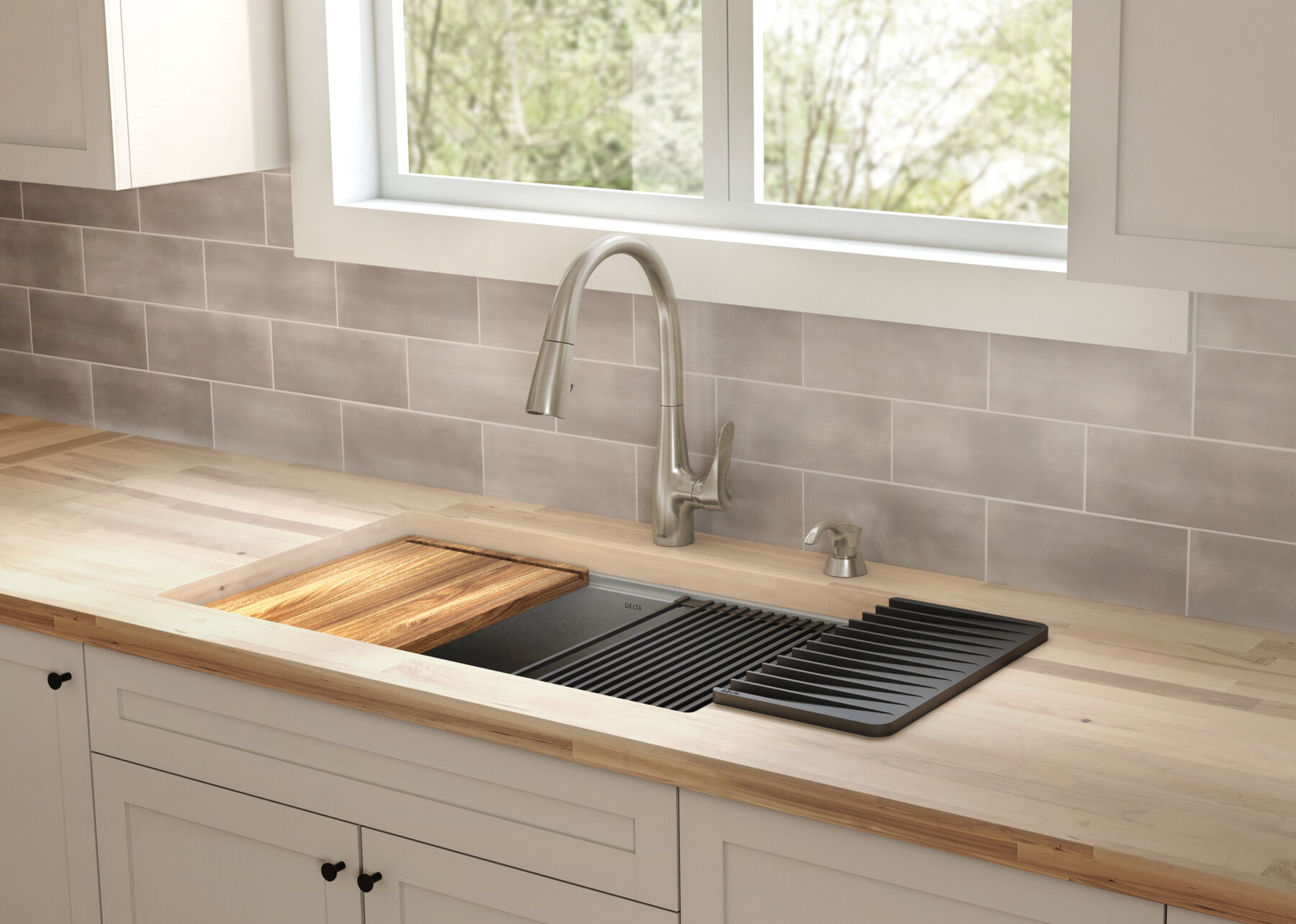 32&rdquo; Workstation Kitchen Sink Undermount Stainless Steel Single Bowl with WorkFlow&trade; Ledge and Accessories
