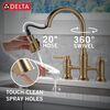 Two Handle Pull-Down Bridge Kitchen Faucet