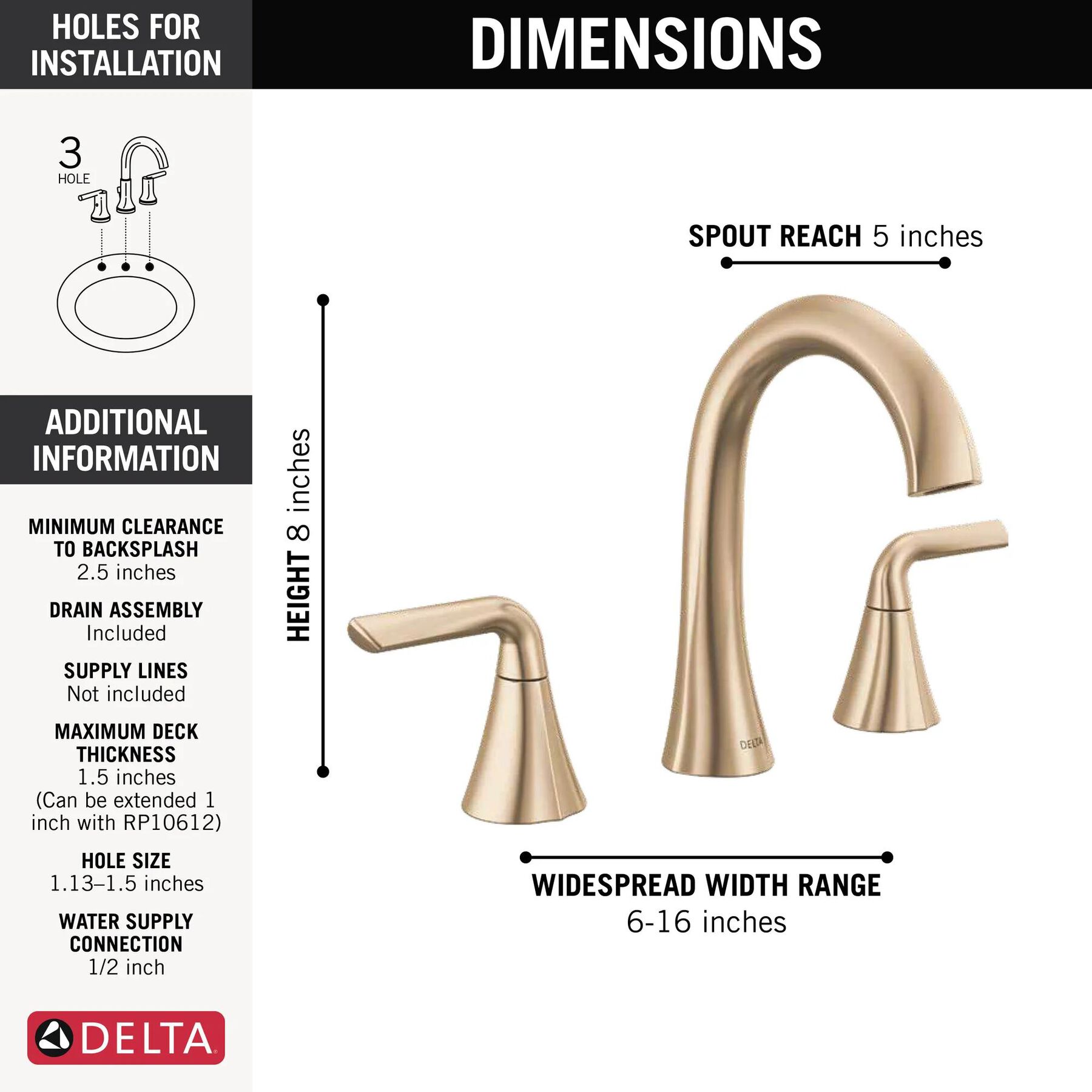 Two Handle Widespread Bathroom Faucet (Recertified)
