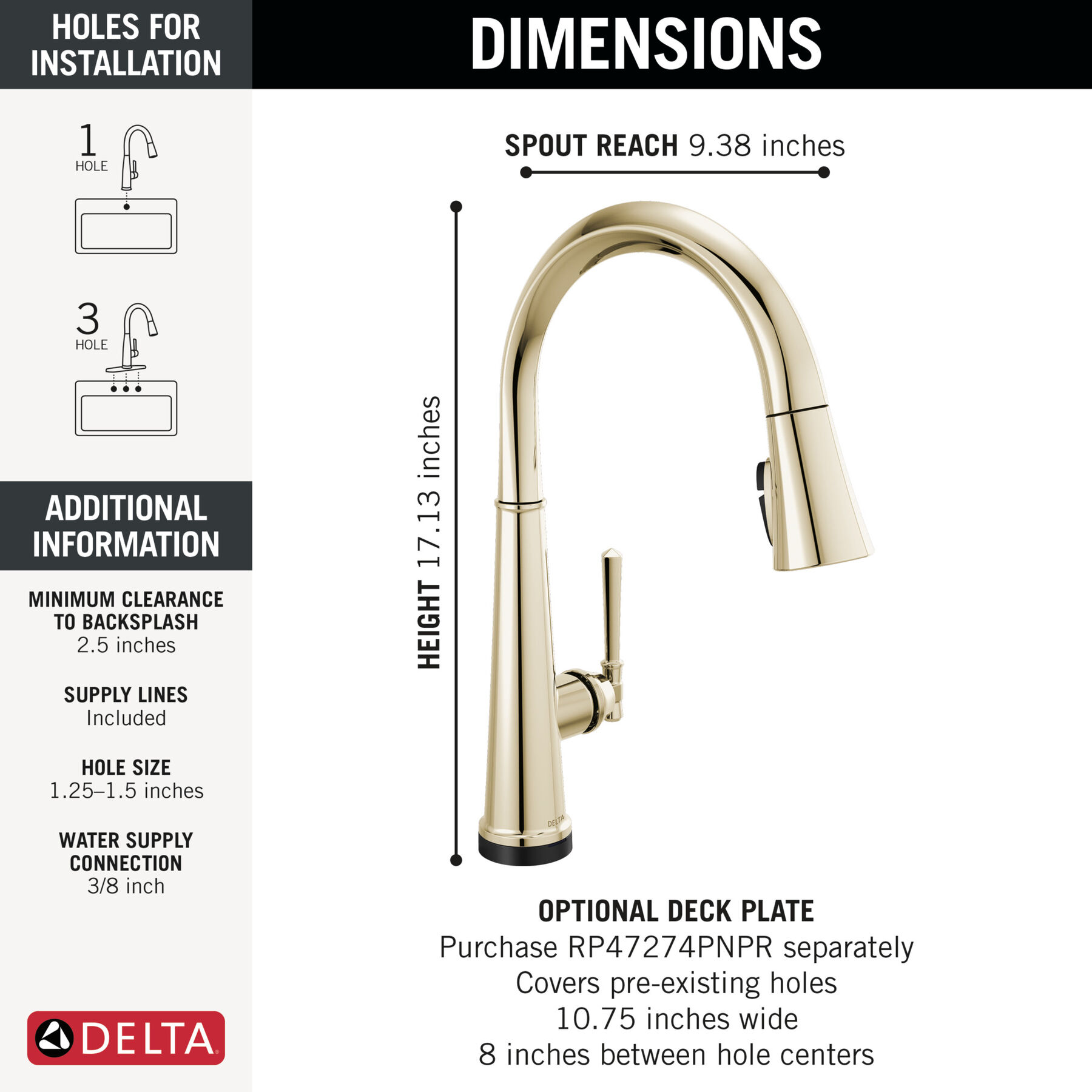 Touch<sub>2</sub>O&reg; Technology Kitchen Faucet with Touchless Technology