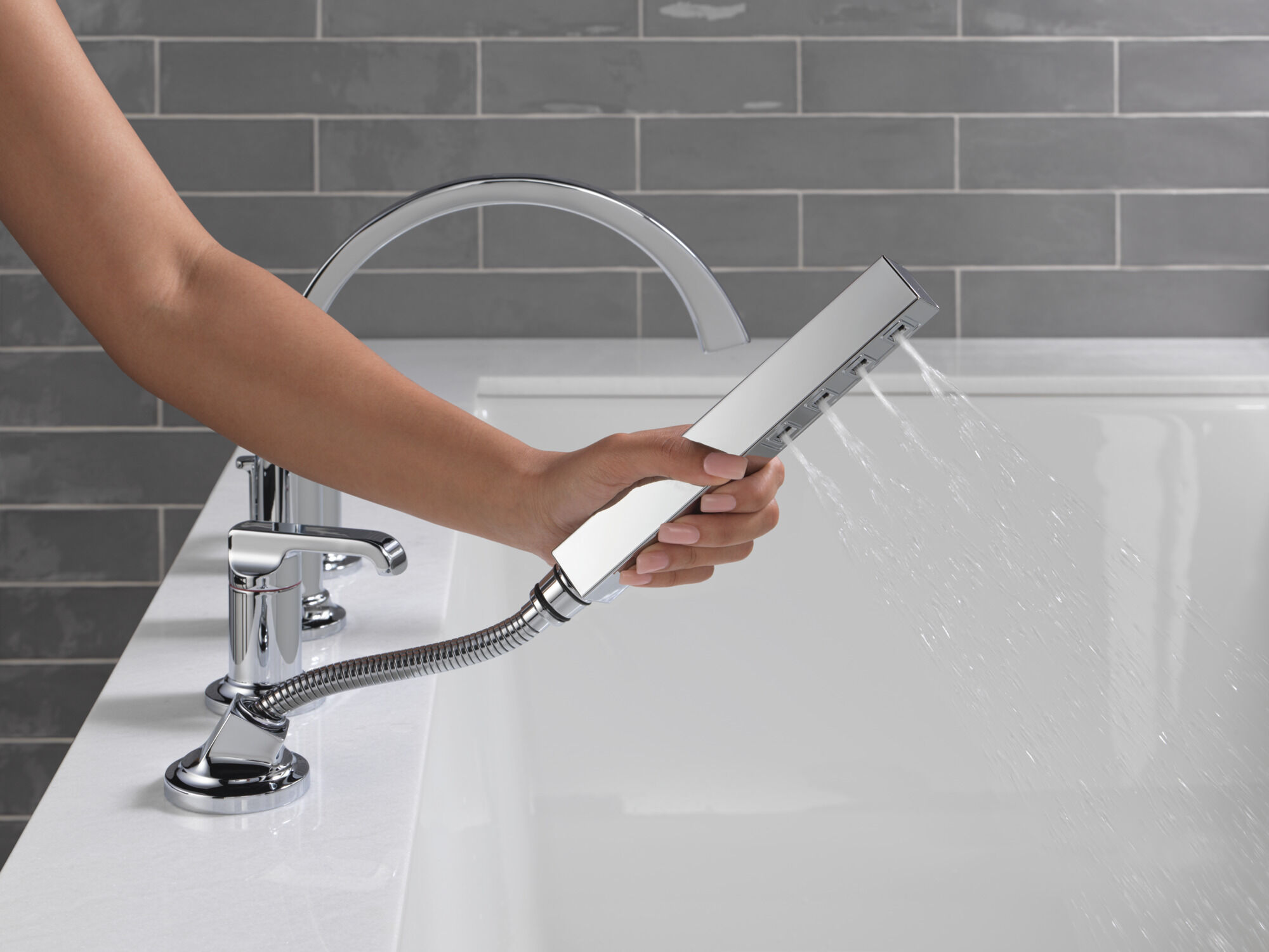 Roman Tub Handles - Lever in Lumicoat® Chrome H588-PR | Delta Faucet