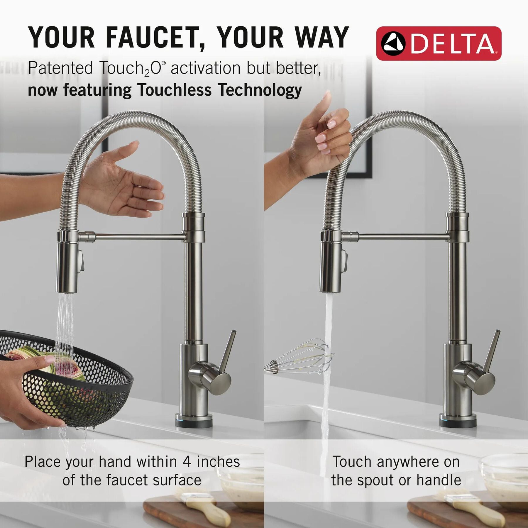 Touch<sub>2</sub>O&reg; Technology Kitchen Faucet with Touchless Technology