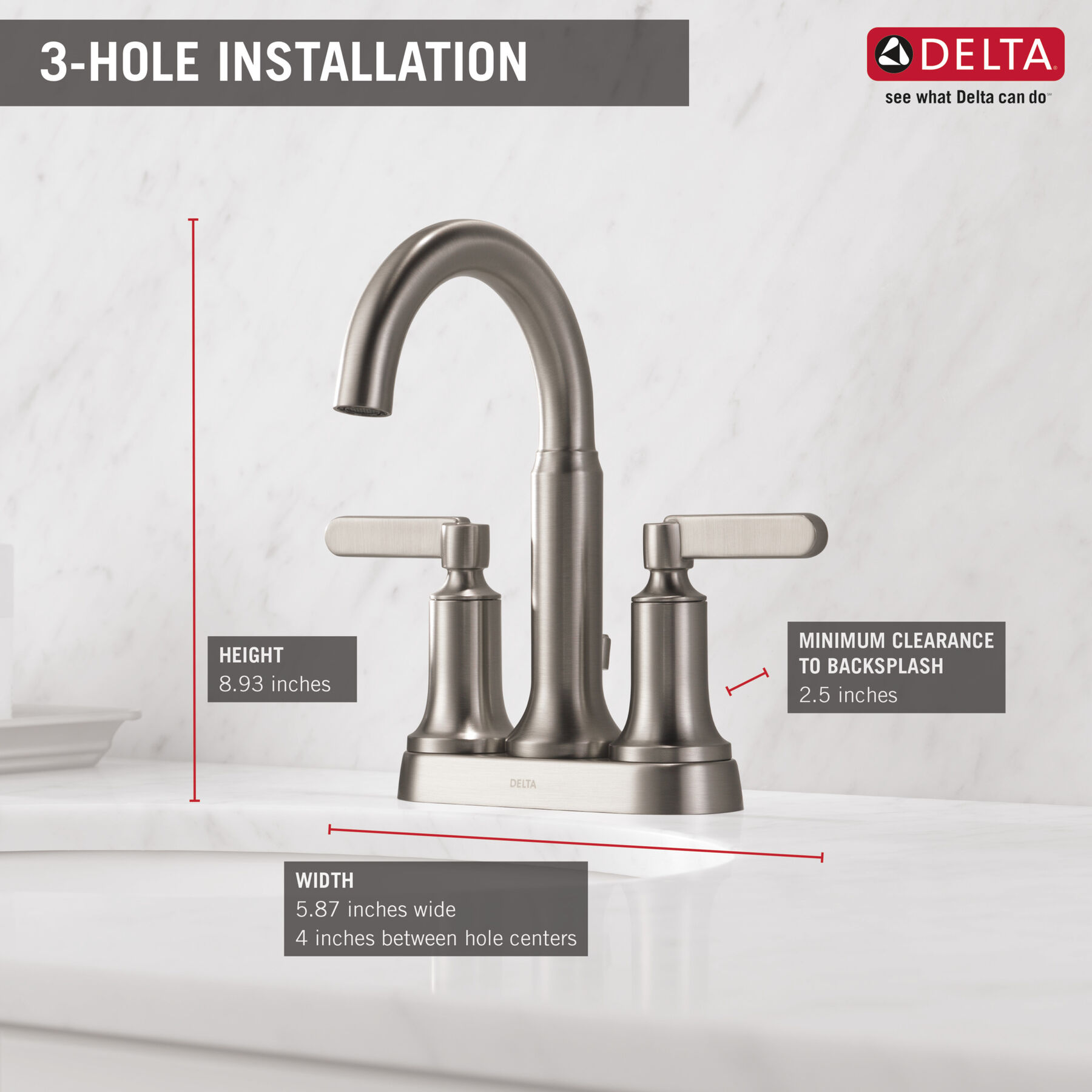 Two Handle Centerset Bathroom Faucet (Recertified)
