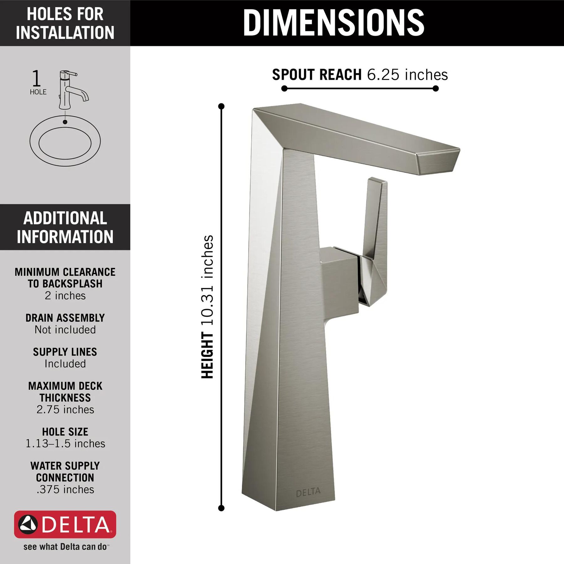 Single Handle Vessel Bathroom Faucet