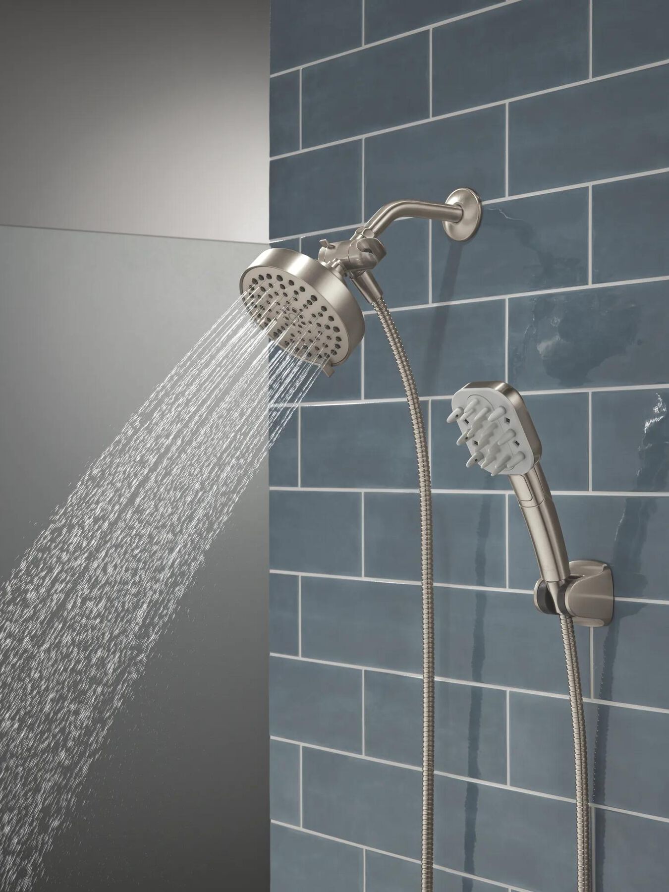 Detangling Hand Shower with 4-Setting Showerhead Bundle