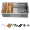 32&rdquo; Workstation Kitchen Sink Undermount Stainless Steel Single Bowl with WorkFlow&trade; Ledge and Accessories