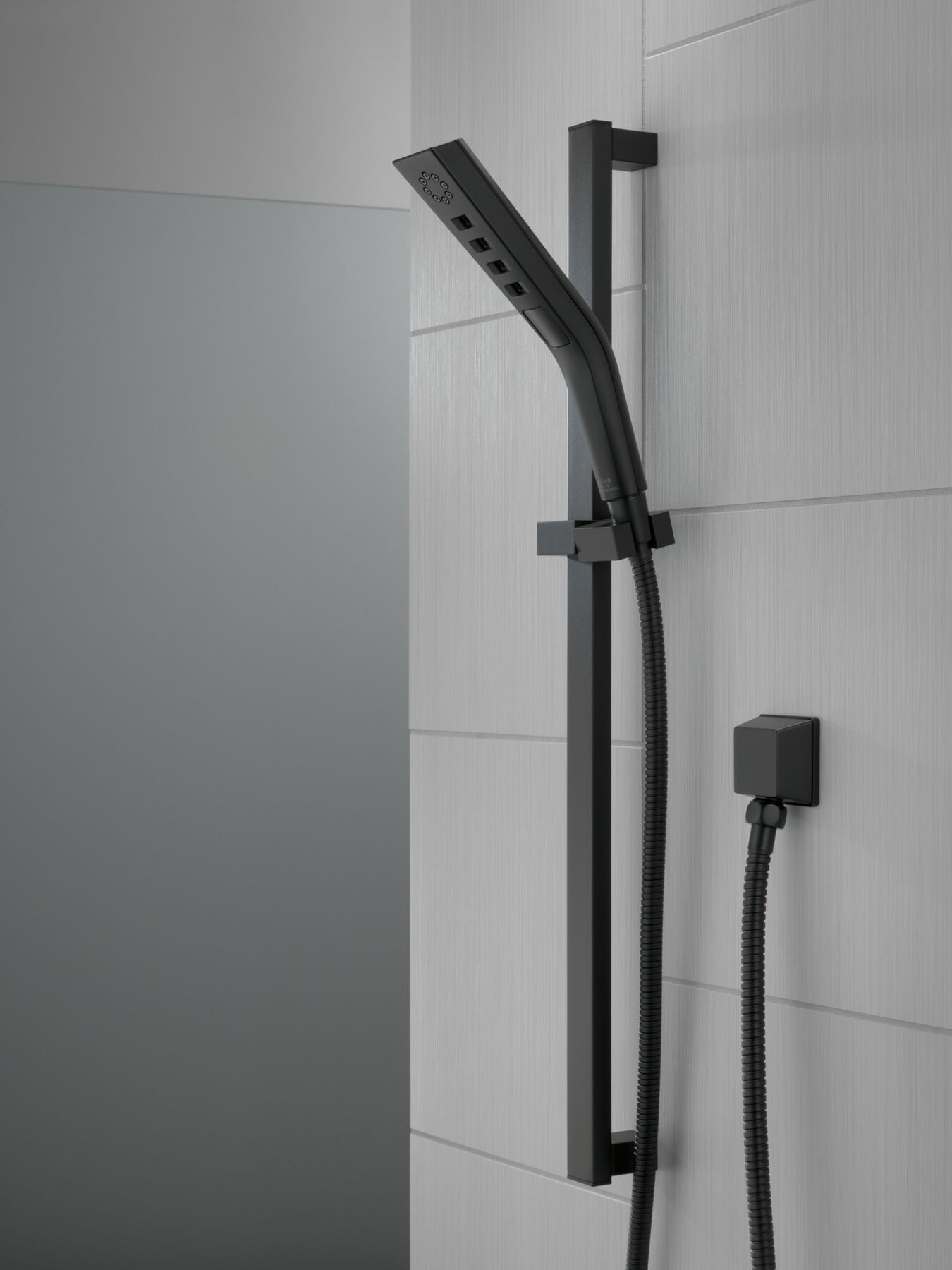 H2Okinetic&reg; 3-Setting Slide Bar Hand Shower with Wall Elbow