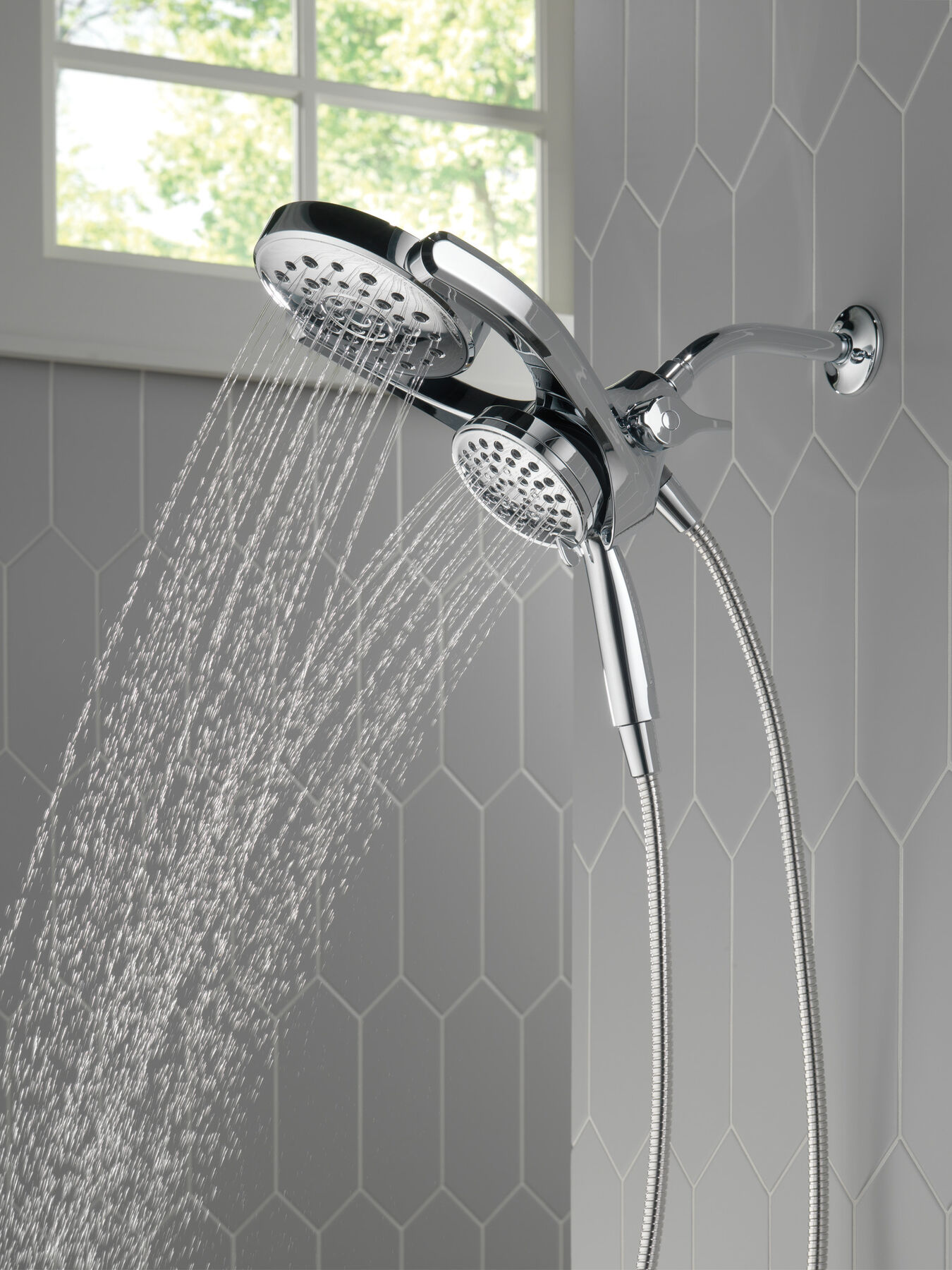 HydroRain&reg; 4-Setting Two-in-One Shower Head