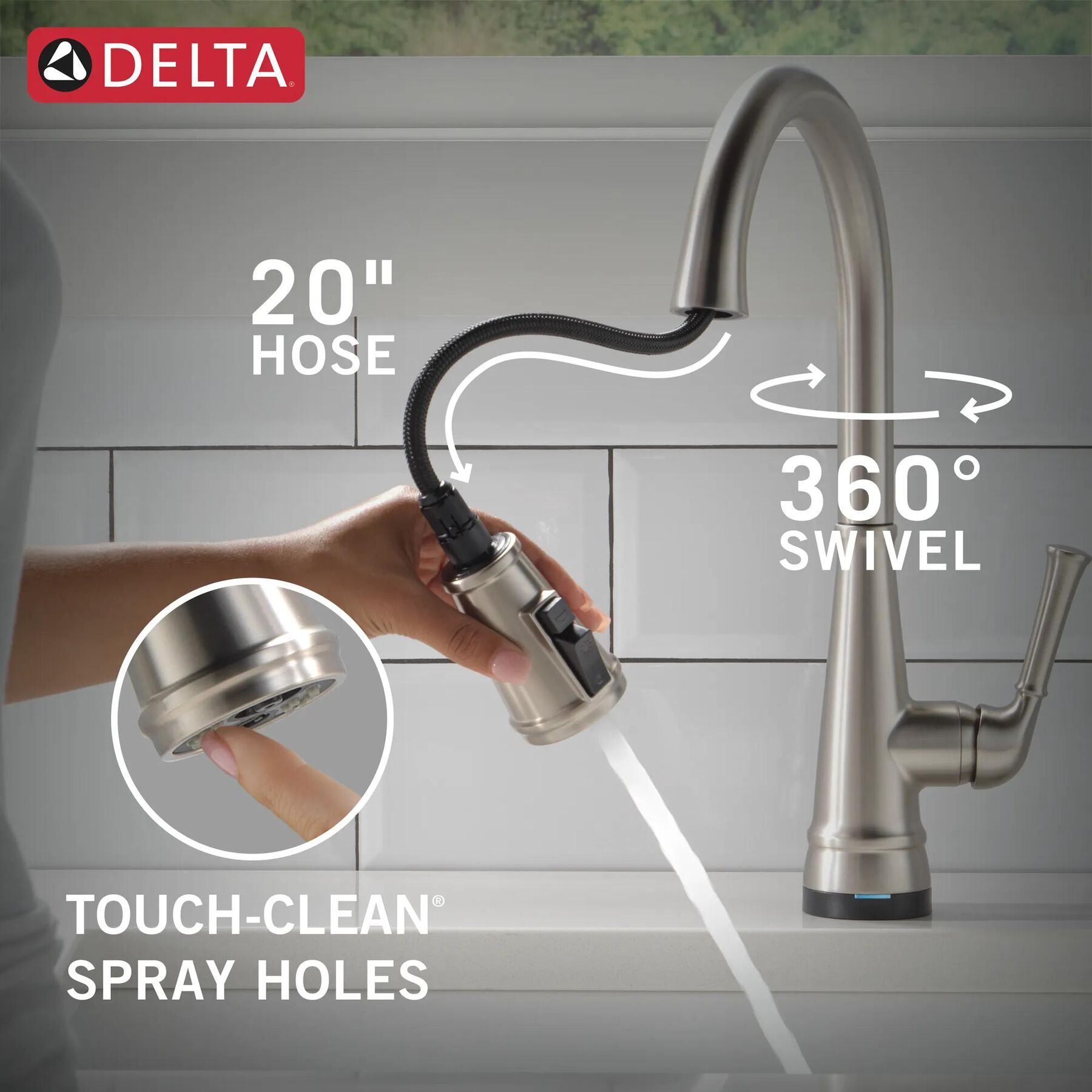 Single Handle Pull-Down Kitchen Faucet with Touch<sub>2</sub>O&reg; Technology and ShieldSpray&reg; Technologies