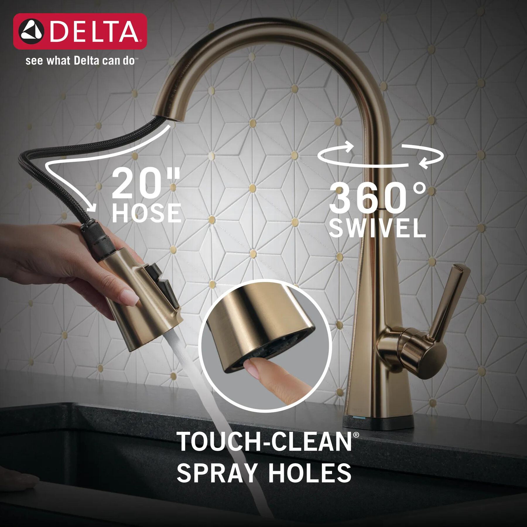 Single-Handle Pull-Down Kitchen Faucet with Touch<sub>2</sub>O&reg; Technology