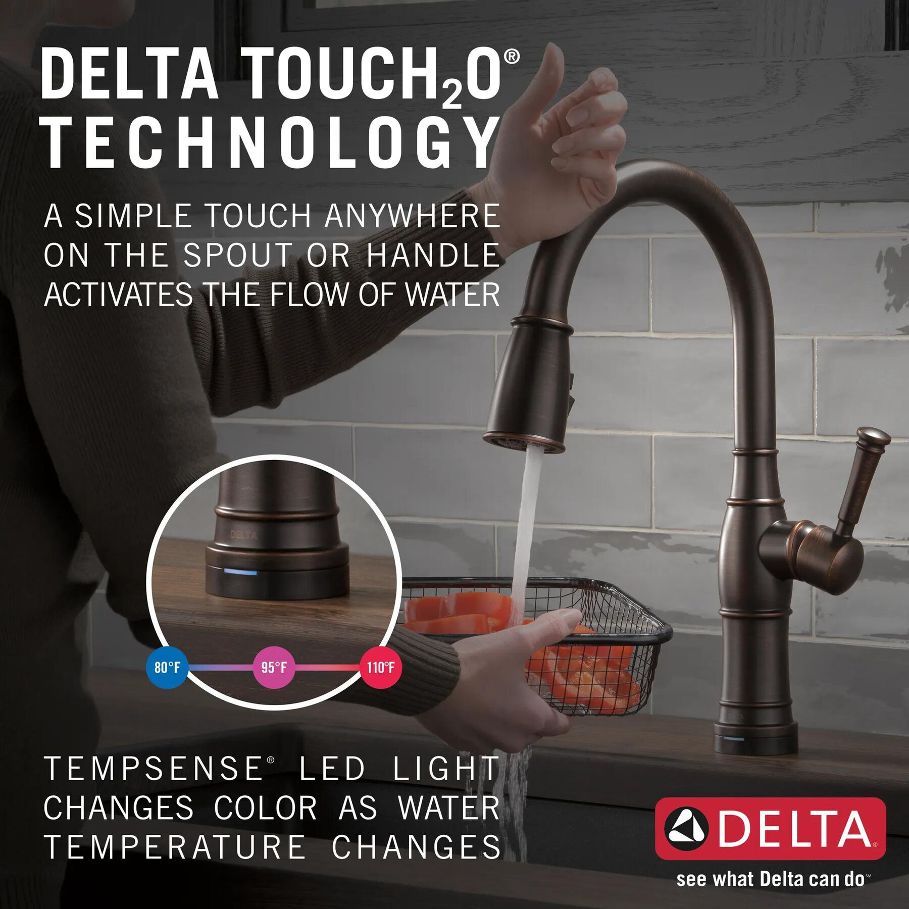 Single Handle Pull-Down Kitchen Faucet with Touch2O Technology and Soap Dispenser