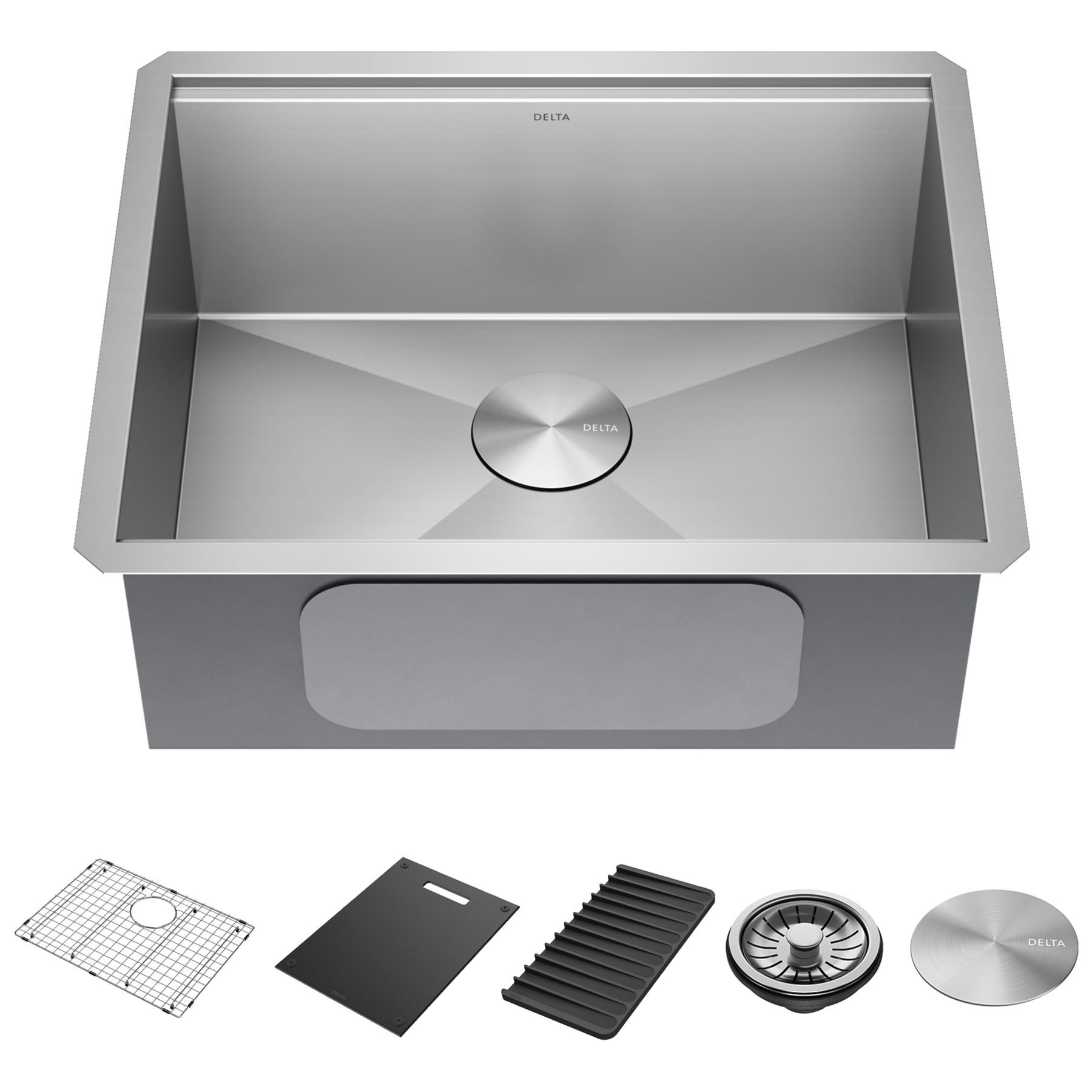 23&rdquo; Workstation Undermount&nbsp;Single Bowl&nbsp;16 Gauge Stainless Steel&nbsp;Kitchen Sink&nbsp;with&nbsp;WorkFlow&trade; Ledge and Accessories