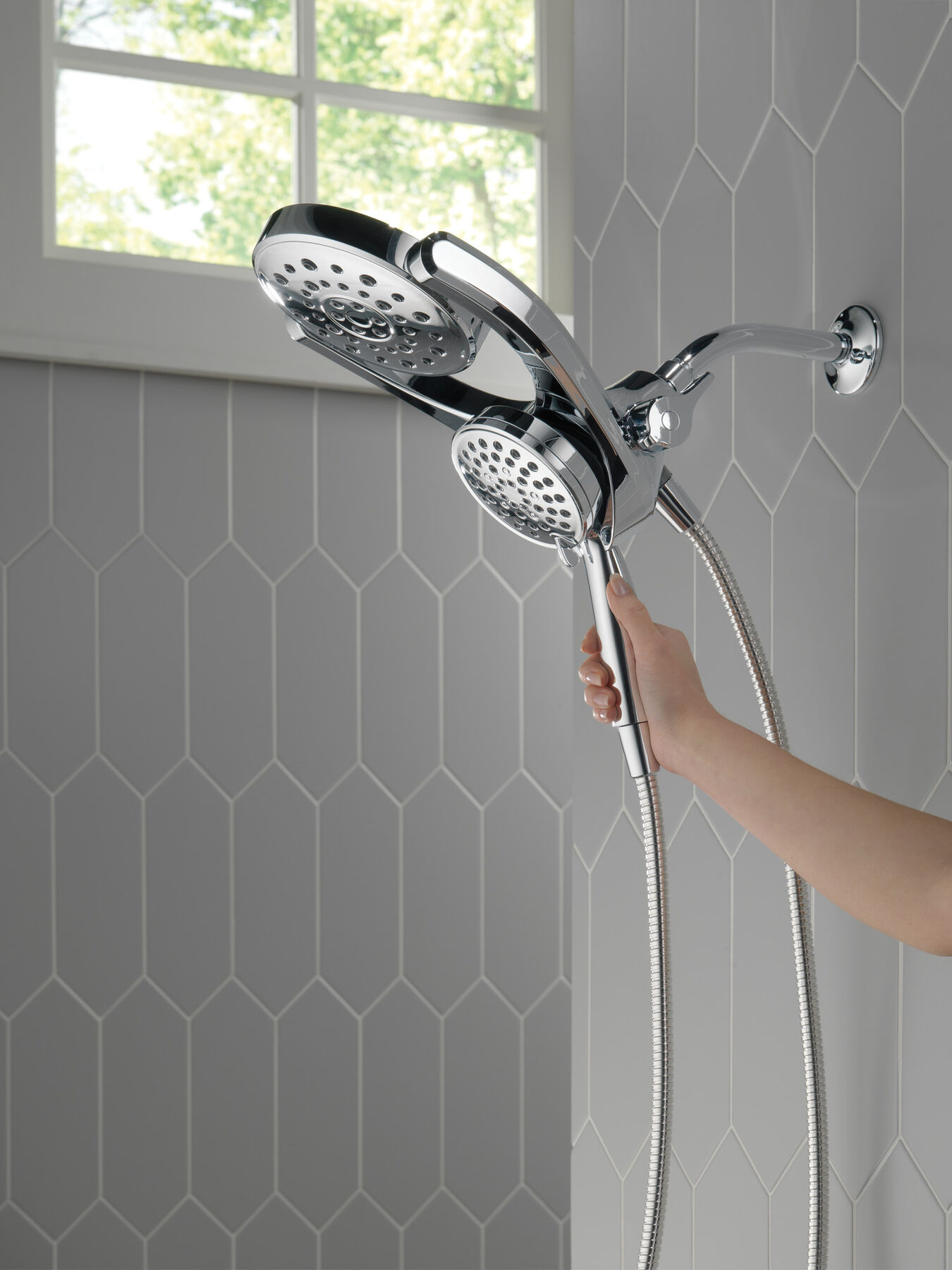HydroRain&reg; 4-Setting Two-in-One Shower Head
