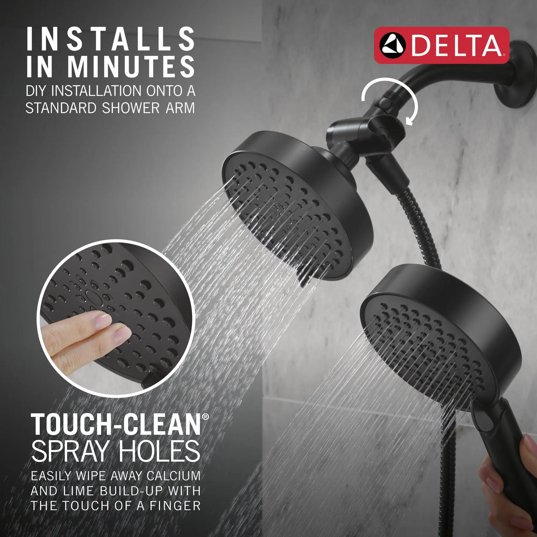 5-Setting Two-in-One Combination Shower with Additional Mount