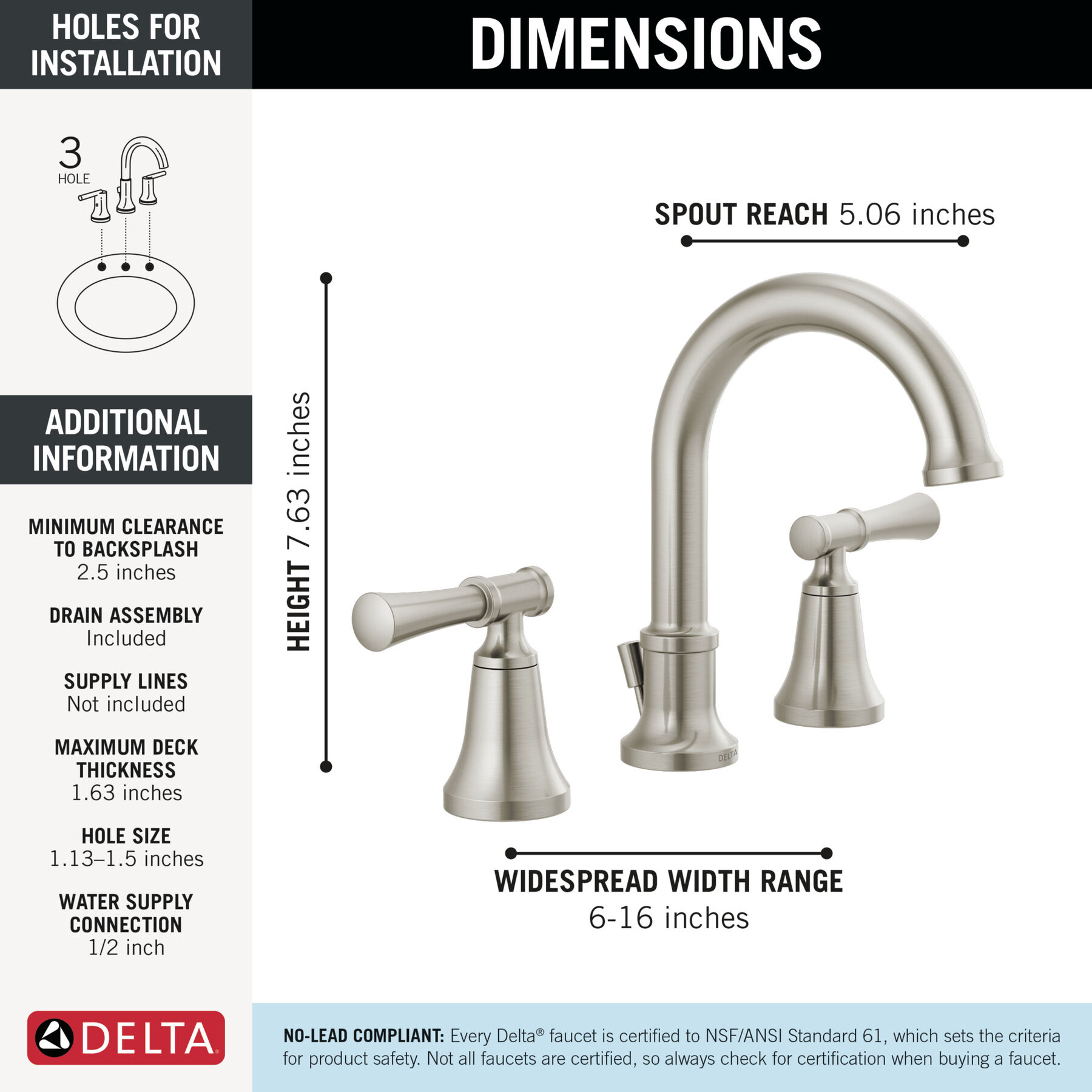 Two Handle Widespread Bathroom Faucet