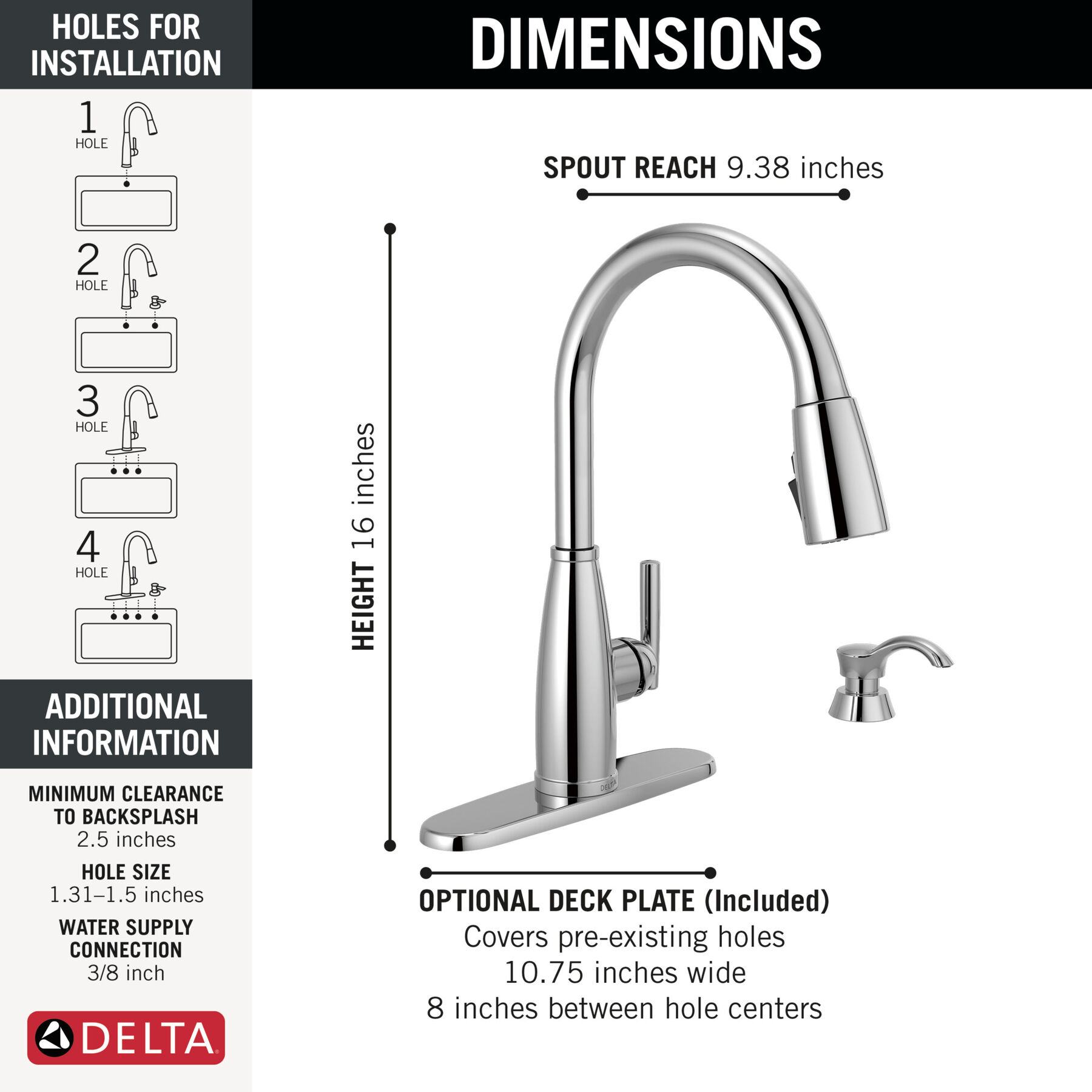 Single Handle Pull-Down Kitchen Faucet with Soap Dispenser and ShieldSpray&reg; Technology