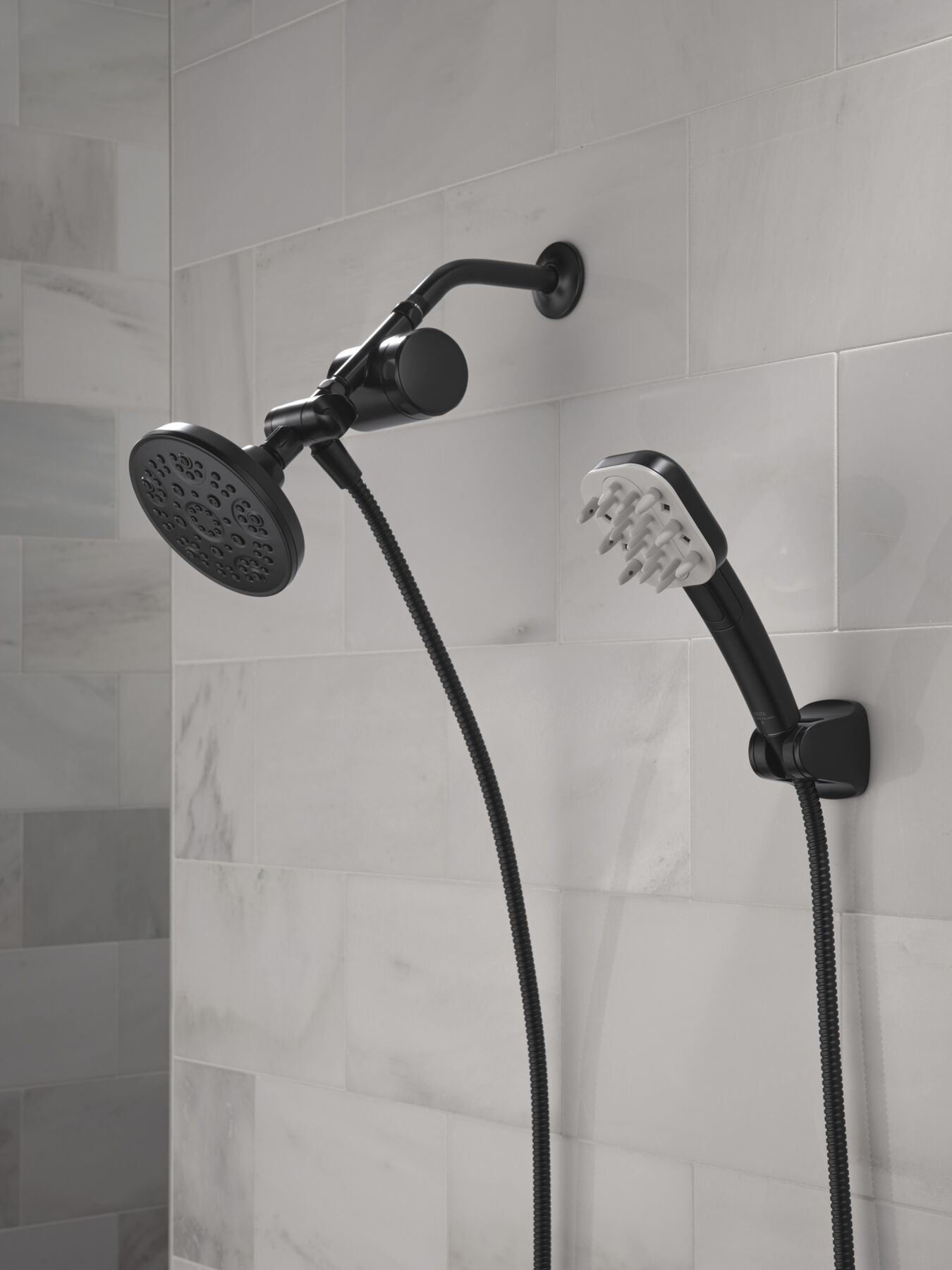 Detangling Hand Shower with 4-Setting Showerhead Bundle