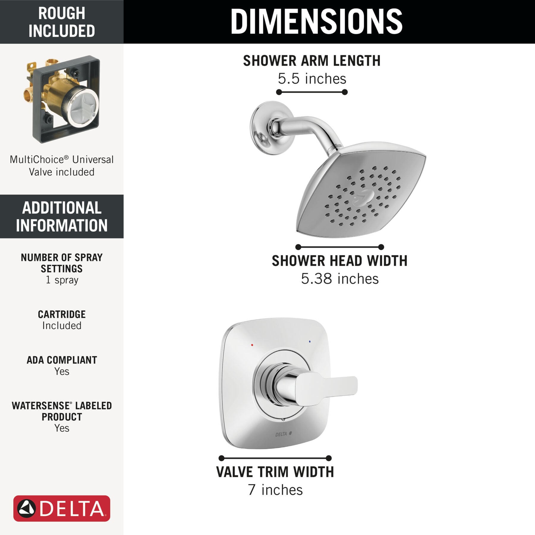 Shower Trim with Rough Bundle - 14 Series