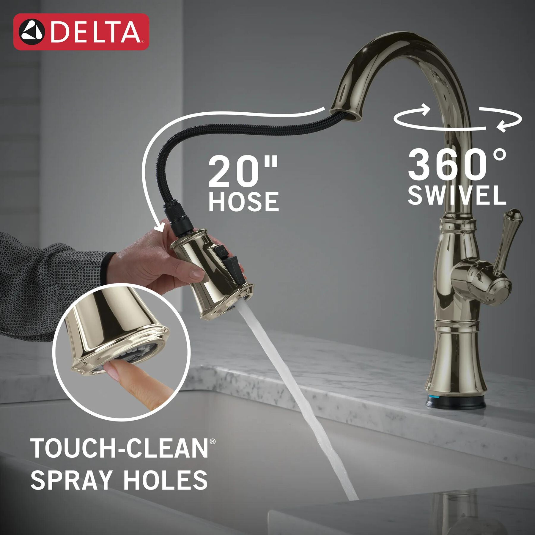 Touch<sub>2</sub>O&reg; Technology Kitchen Faucet with Touchless Technology