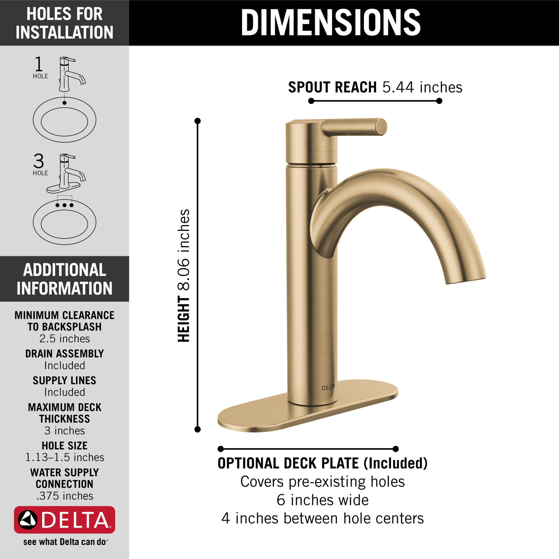 Single-Hole Bathroom Faucet (Recertified)