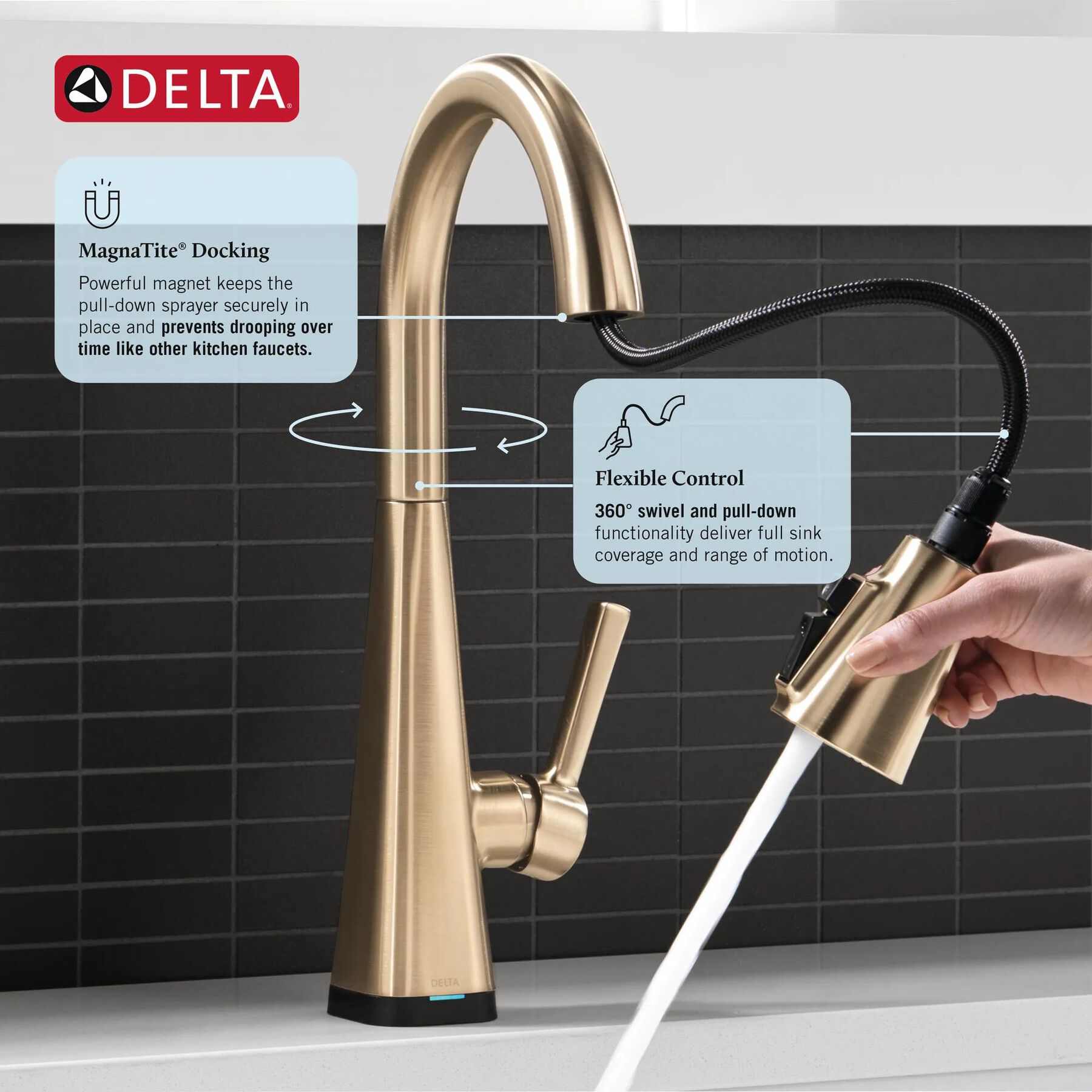 Single-Handle Pull-Down Kitchen Faucet with Touch<sub>2</sub>O&reg; Technology