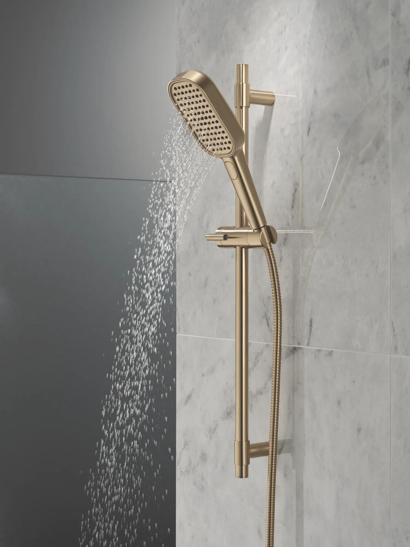 4-Setting Hand Shower with Slide Bar featuring FeatherRain&trade; Spray