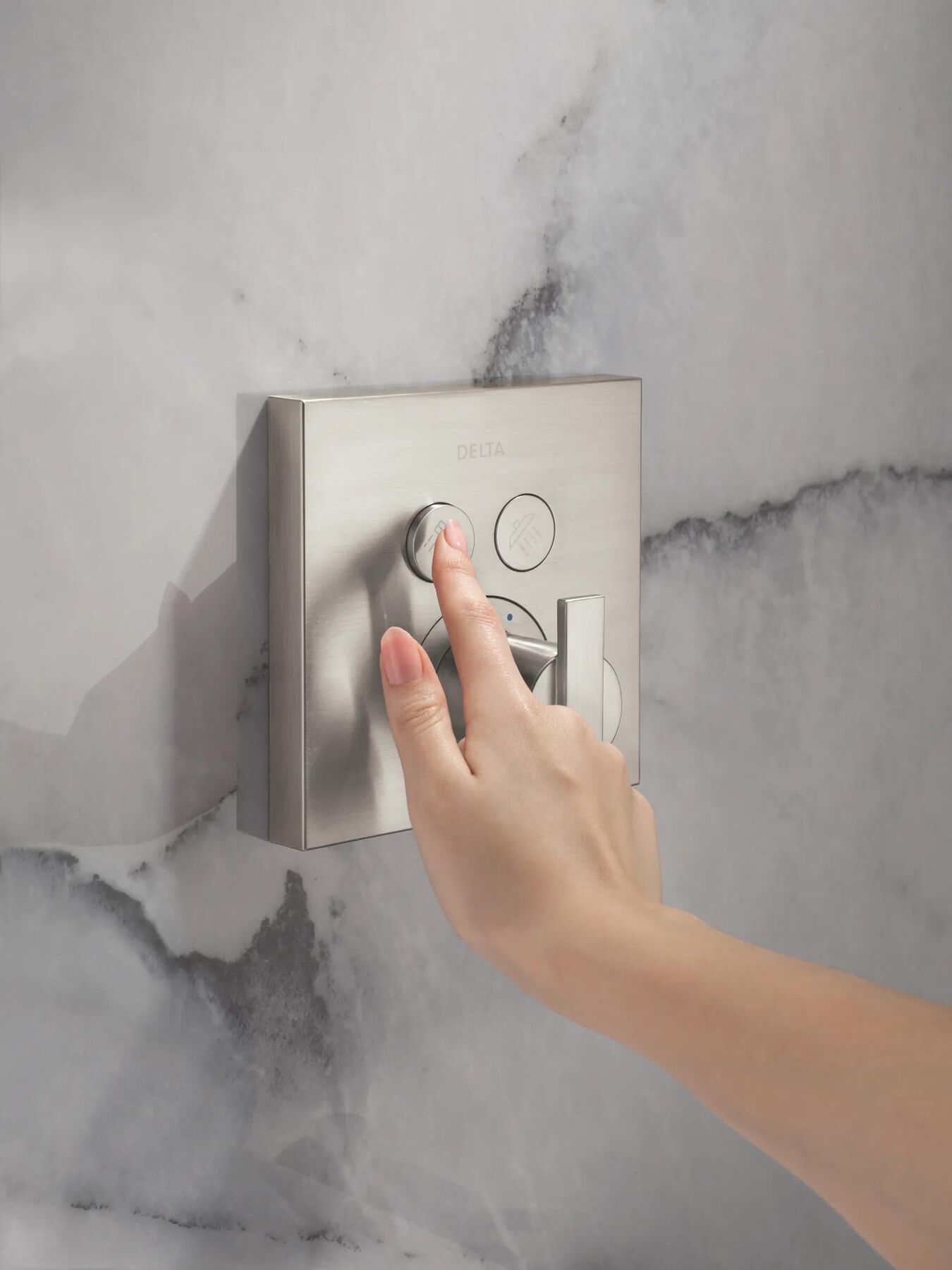Angular Modern Push-Button Shower