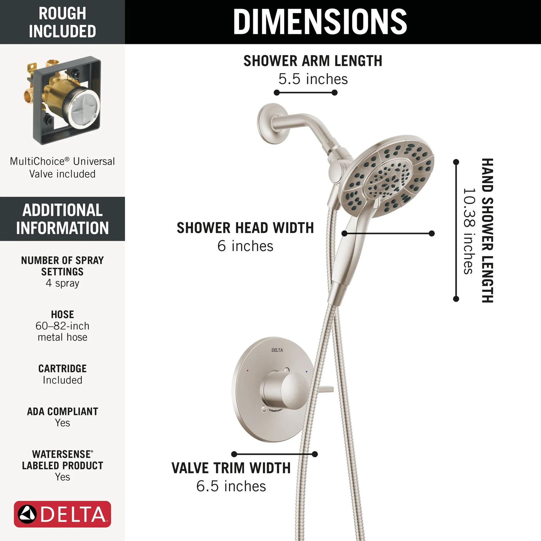 Shower Trim with High-Flow Rough Bundle