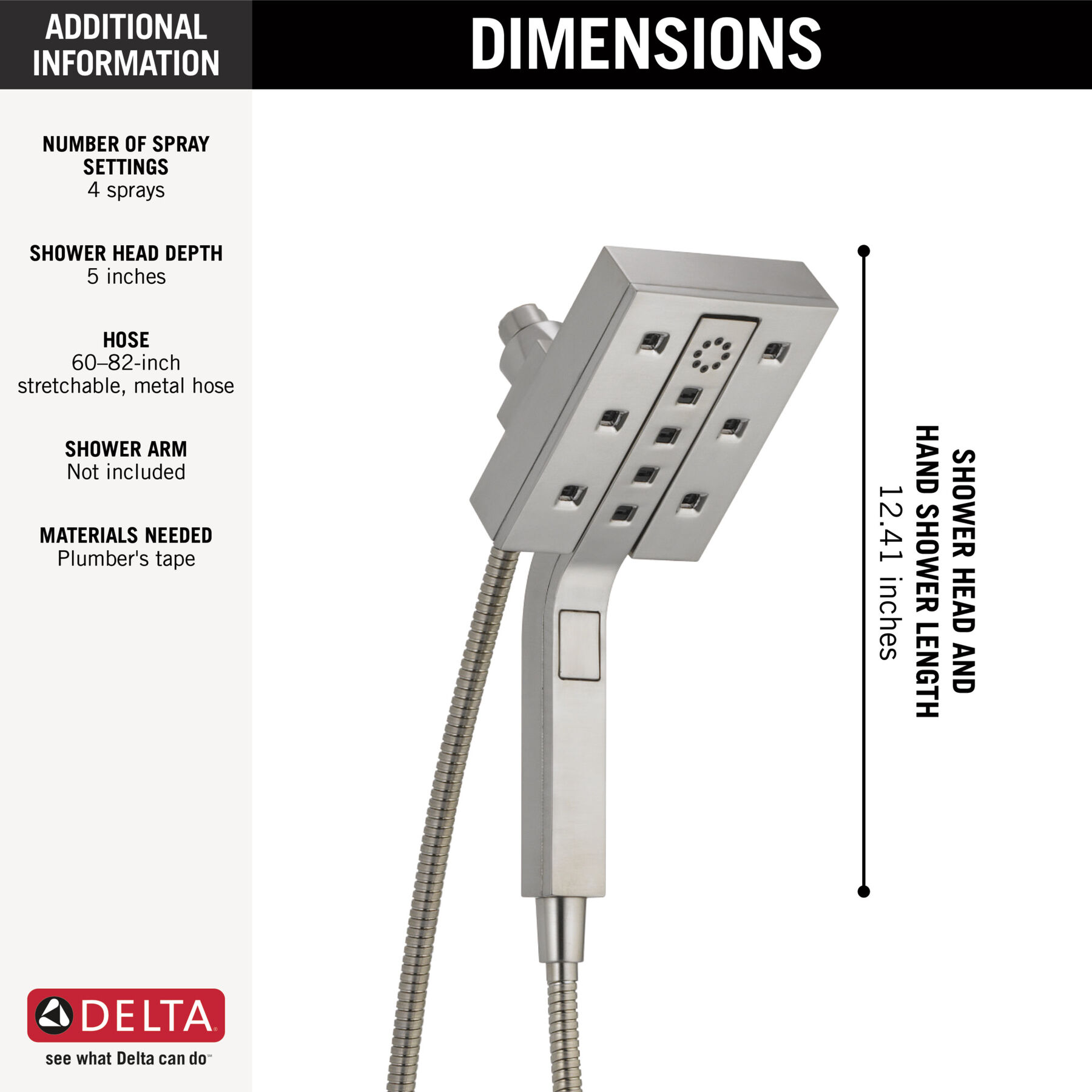 H2Okinetic&reg; In2ition&reg; 4-Setting Two-in-One Shower (Recertified)