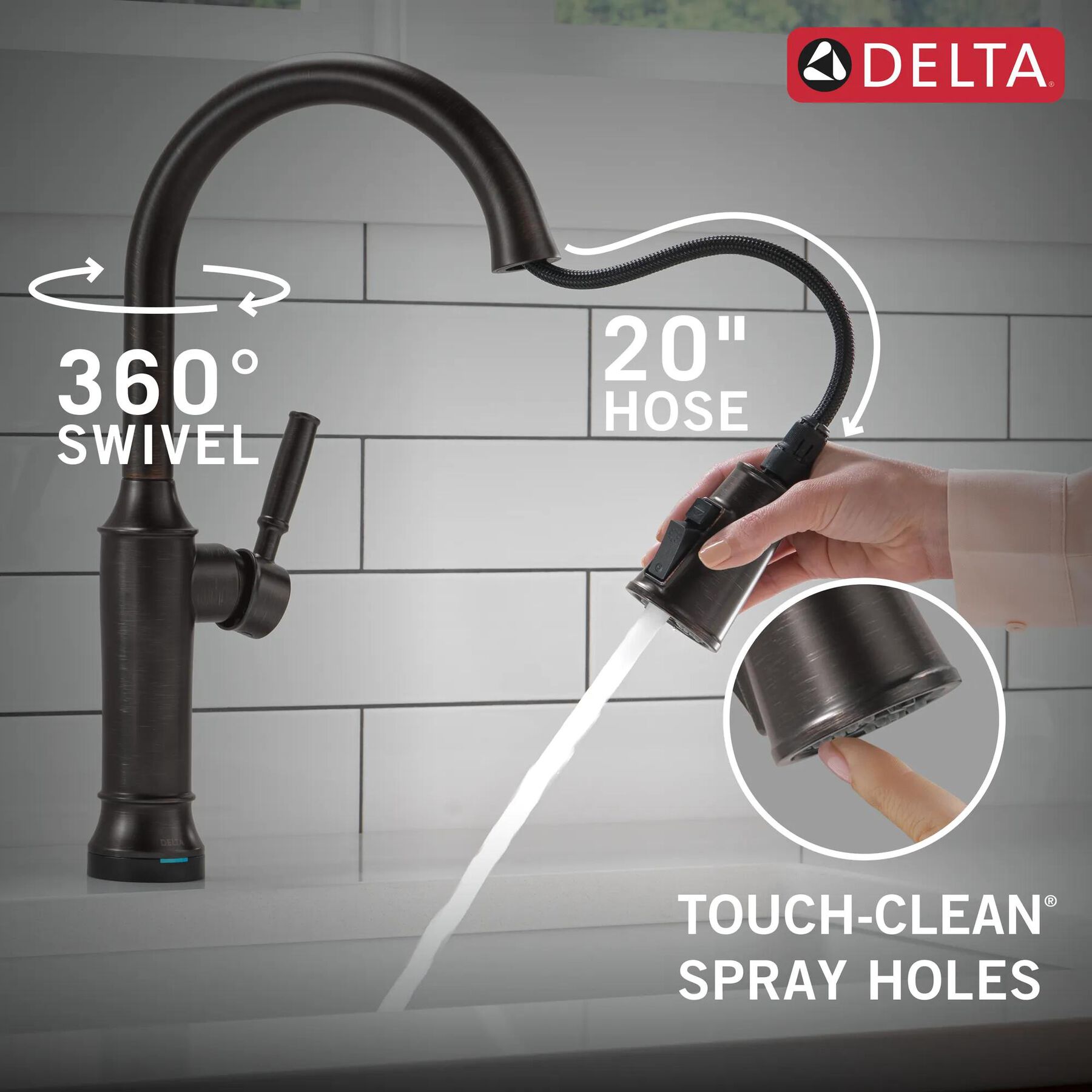 Touch<sub>2</sub>O&reg; Technology Kitchen Faucet with Touchless Technology