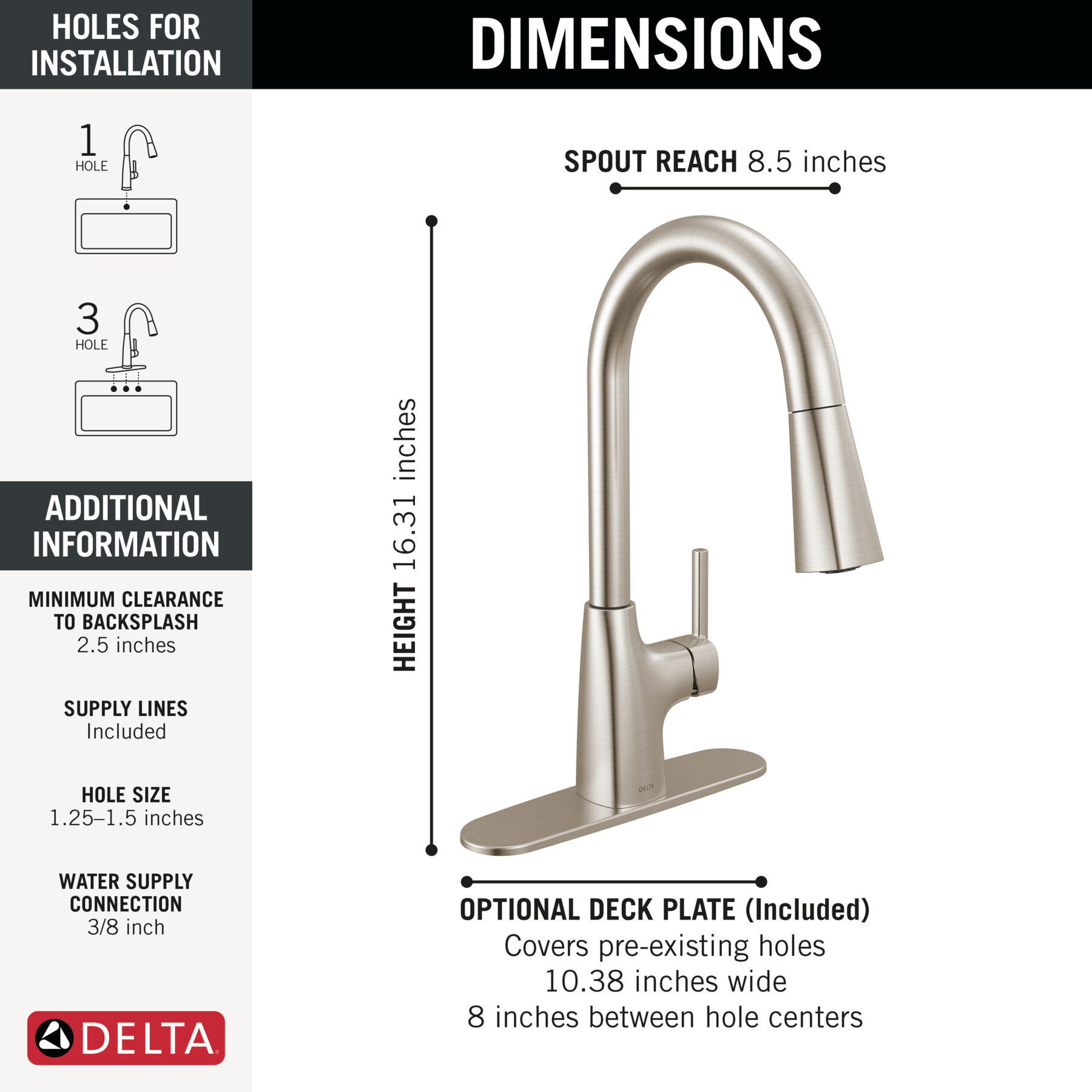 Single Handle Pull-Down Kitchen Faucet