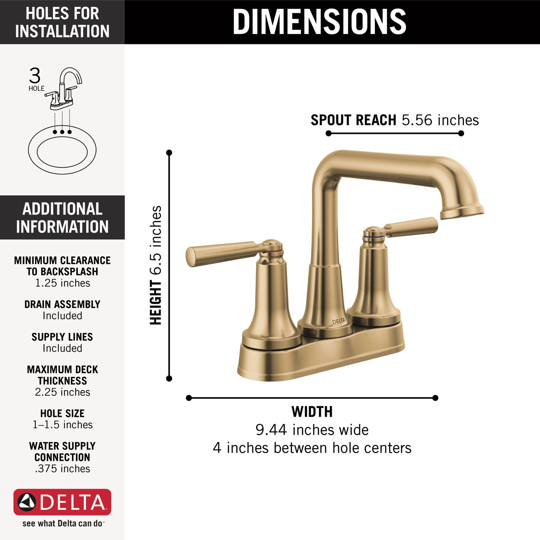 Two Handle Centerset Bathroom Faucet