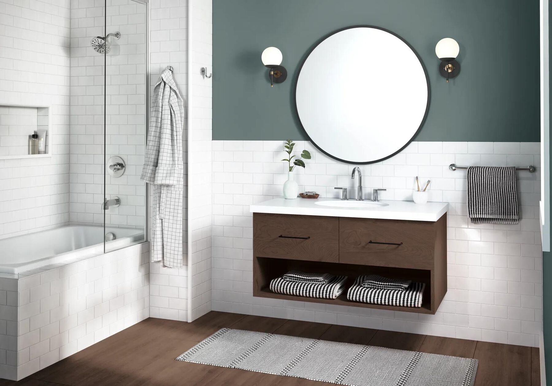 Widespread Lavatory Faucet with Tub Shower Trim Bundle - 14 Series
