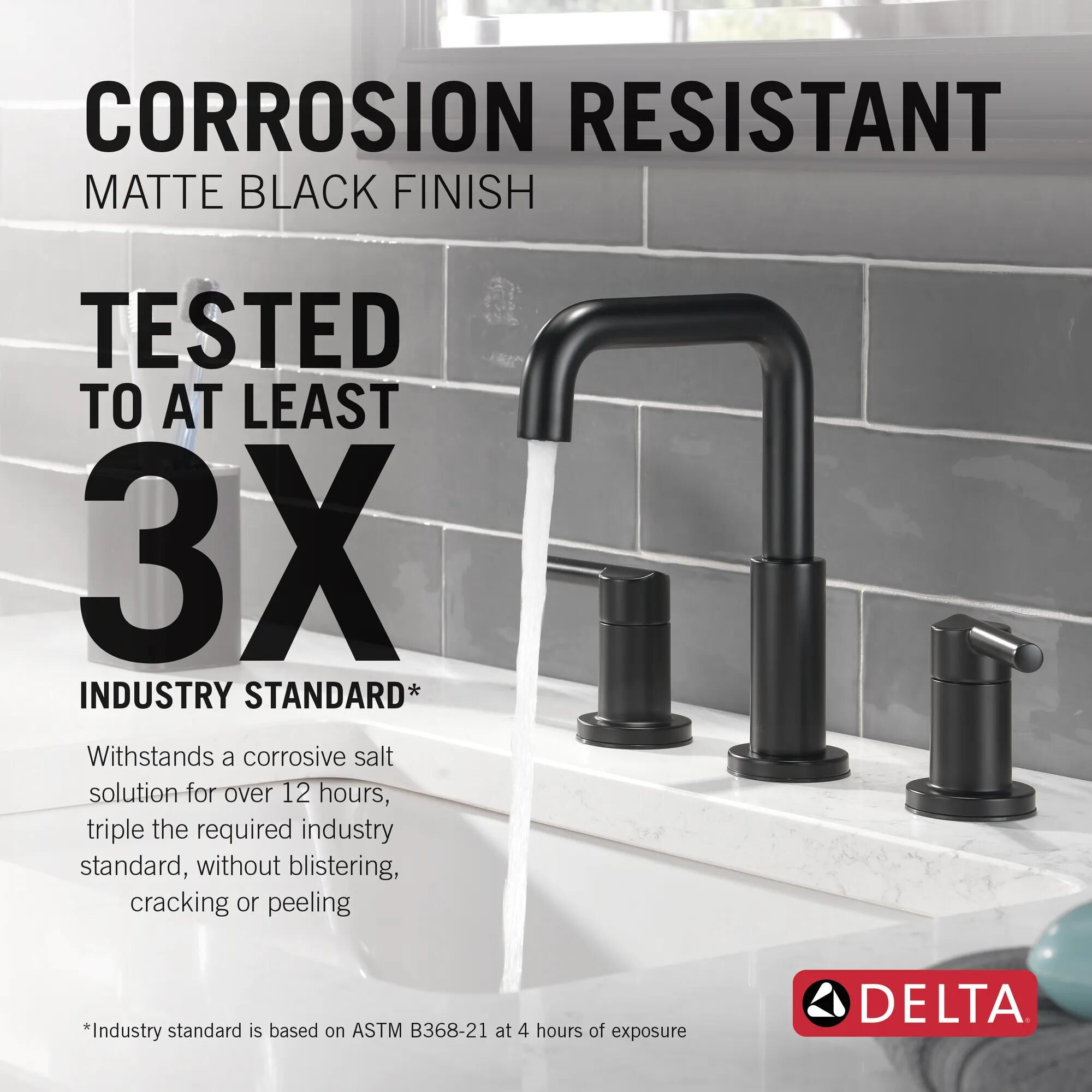 Two Handle Widespread Bathroom Faucet in Matte Black 35849LF-BL