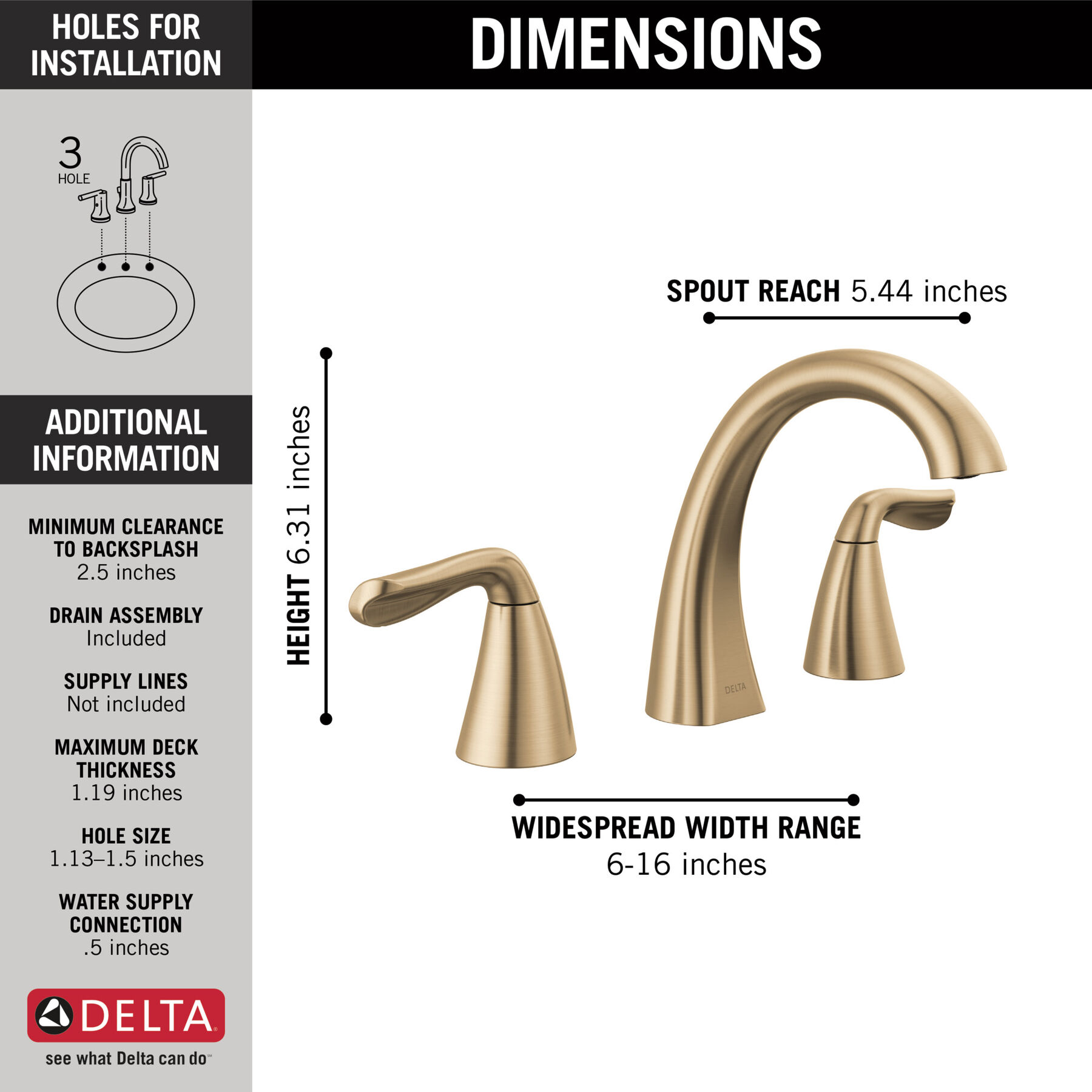 Widespread Lavatory Faucet with Shower Trim Bundle - 14 Series