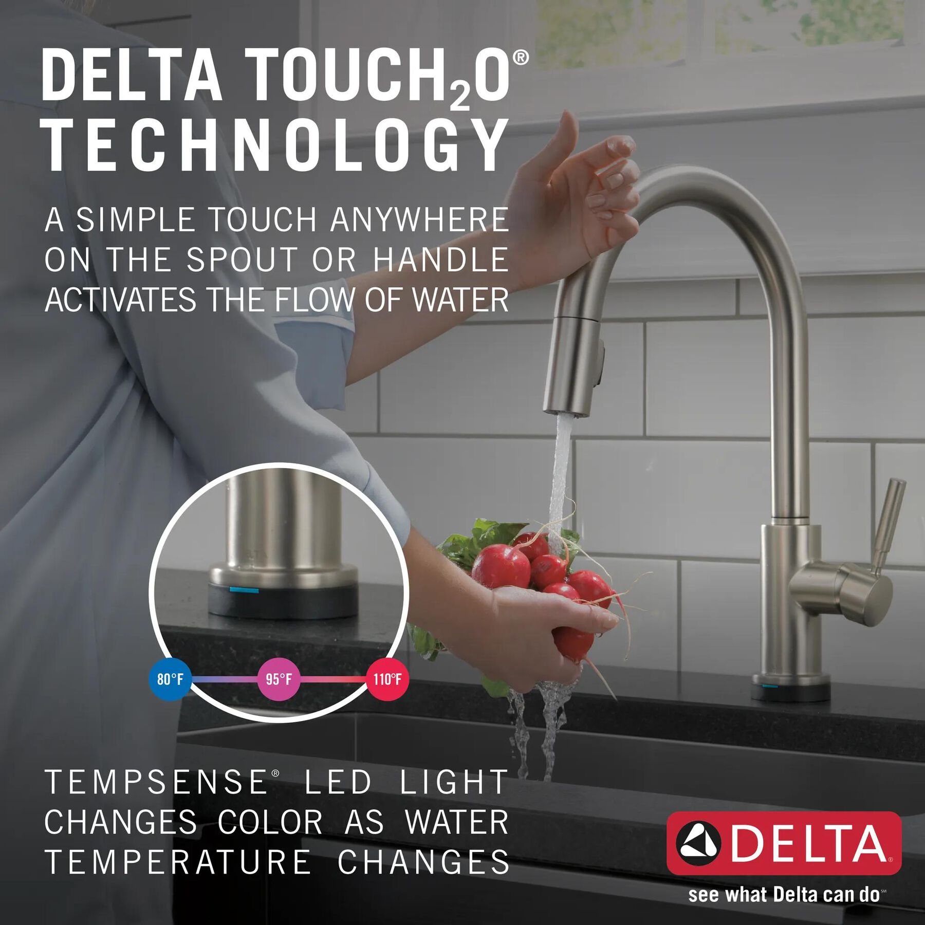 Single Handle Pull-Down Kitchen Faucet with Touch<sub>2</sub>O&reg; Technology Technology and Soap Dispenser