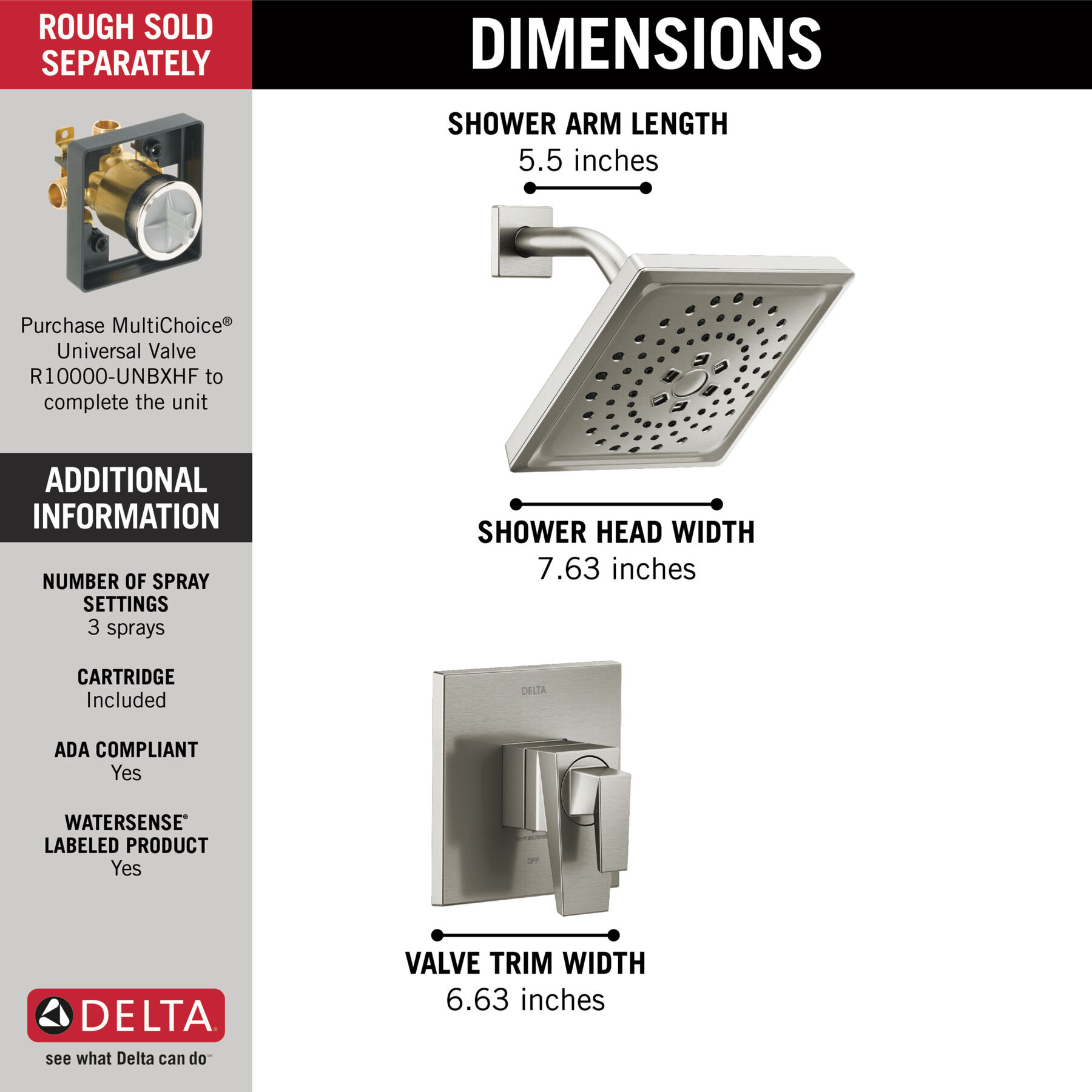 17 Series H2Okinetic Shower Only Trim