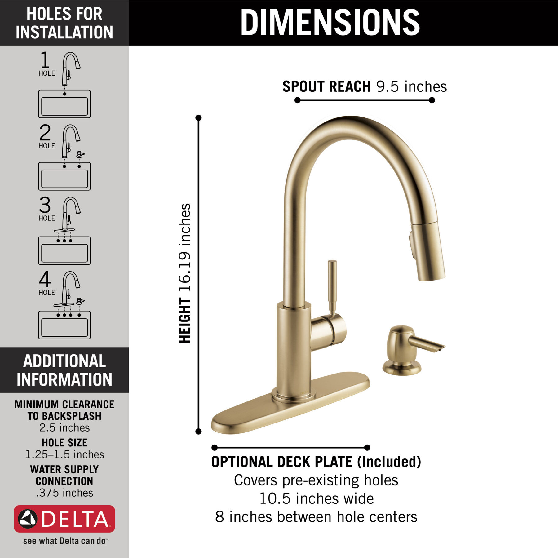 Single Handle Pull-Down Kitchen Faucet with Soap Dispenser (Recertified)