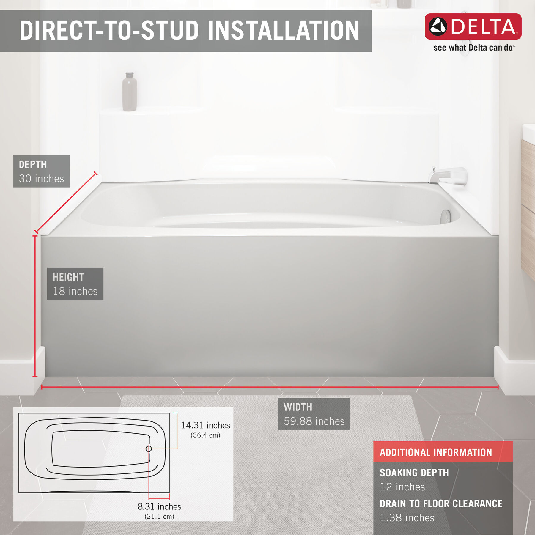 ProCrylic 60 in. x 30 in. Right Hand Tub