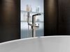 Single Handle Floor Mount Tub Filler Trim with Hand Shower