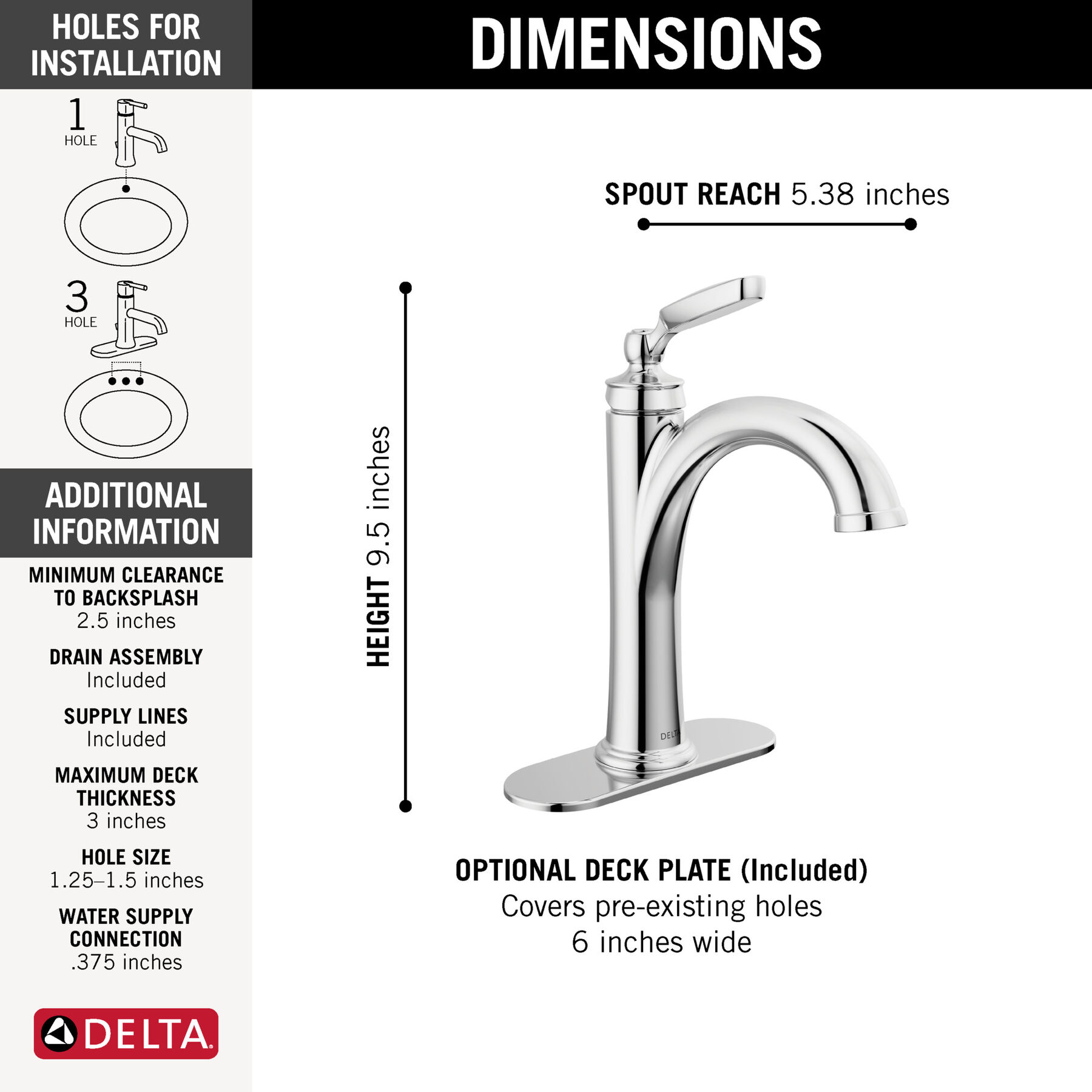 Single-Hole Bathroom Faucet (Recertified)