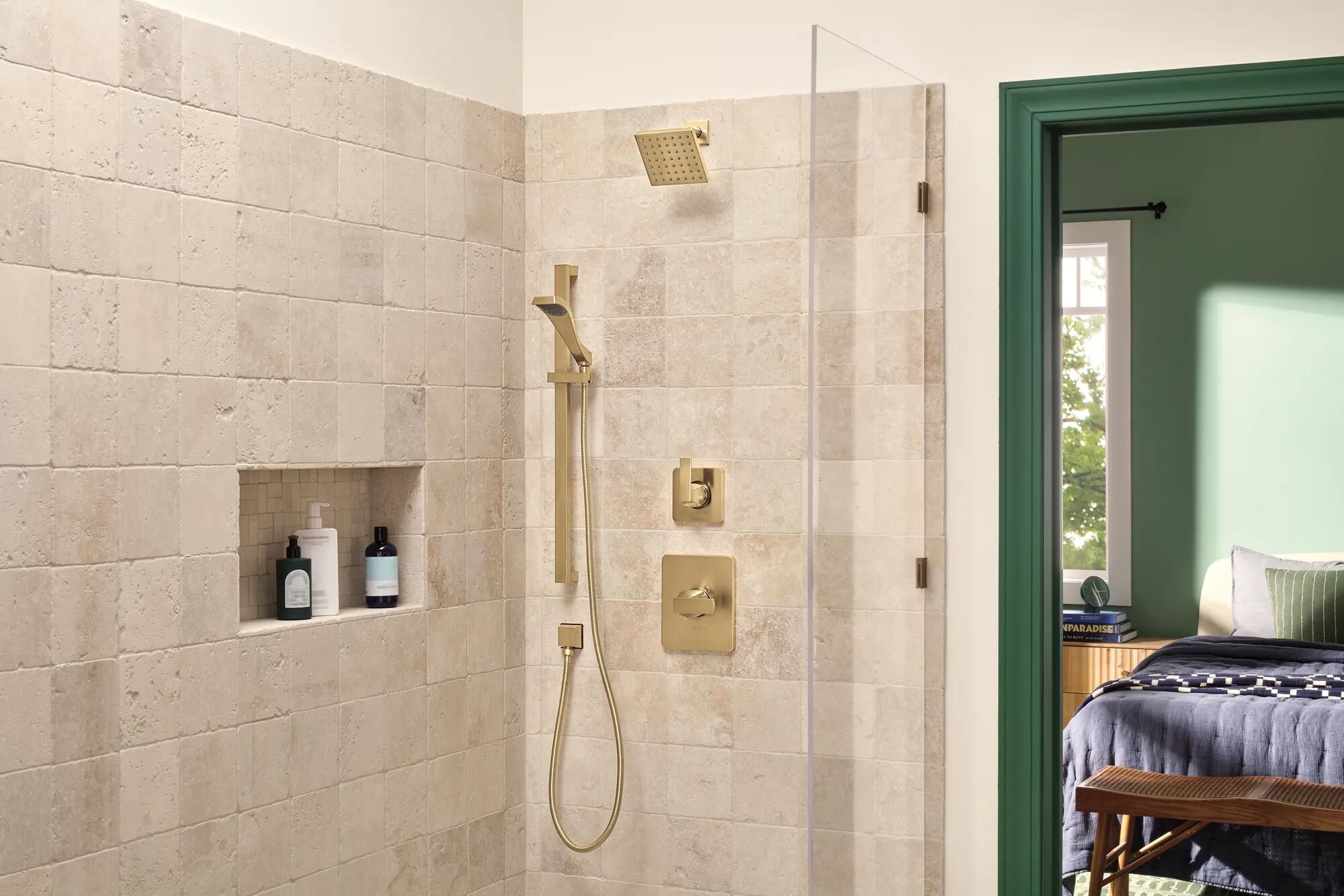Premium Single-Setting Slide Bar Hand Shower in Champagne Bronze