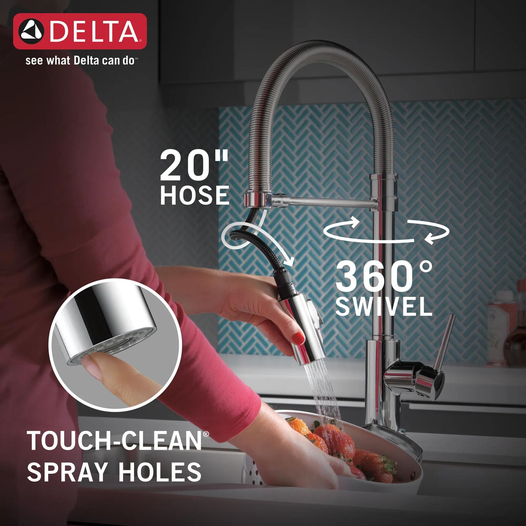 Single-Handle Pull-Down Spring Kitchen Faucet with Touch<sub>2</sub>O&reg; Technology (Recertified)