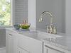 Two Handle Pull-Down Bridge Kitchen Faucet