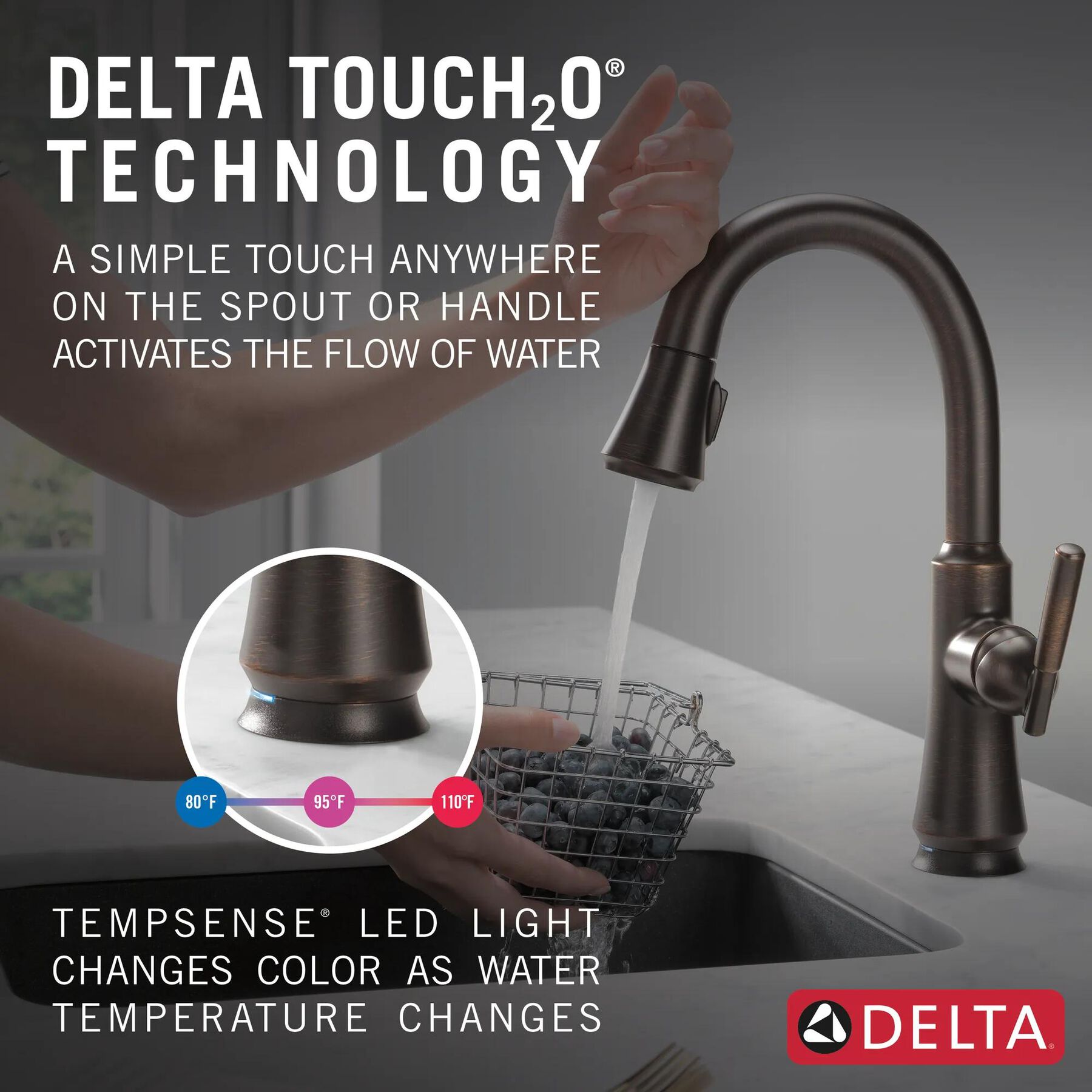 Single Handle Pull-Down Bar/Prep Faucet with Touch<sub>2</sub>O&reg; Technology