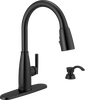 Single Handle Pull-Down Kitchen Faucet with Soap Dispenser and ShieldSpray&reg; Technology