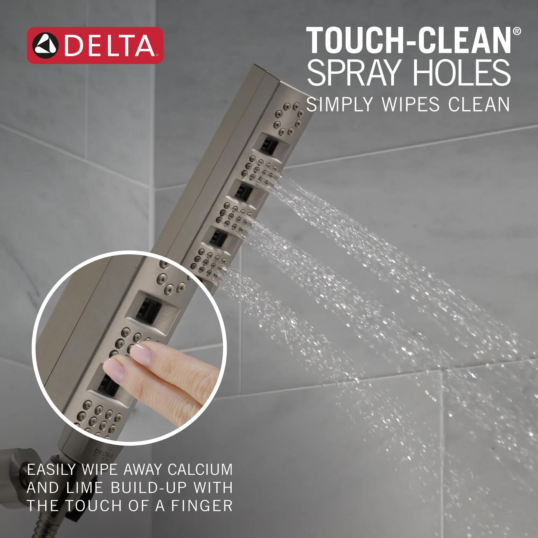 H<sub>2</sub>Okinetic&reg; 4-Setting Wall Mount Hand Shower